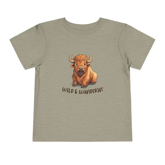 Wild & Wanderin' Toddler Tee - Cute Buffalo Design for Adventurous Kids