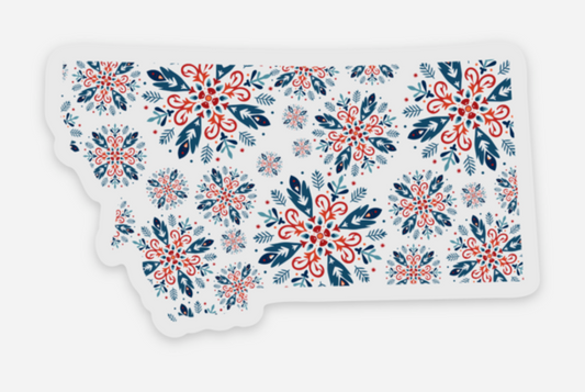 Montana Many Snowflake (Clear) Sticker - 2.85"