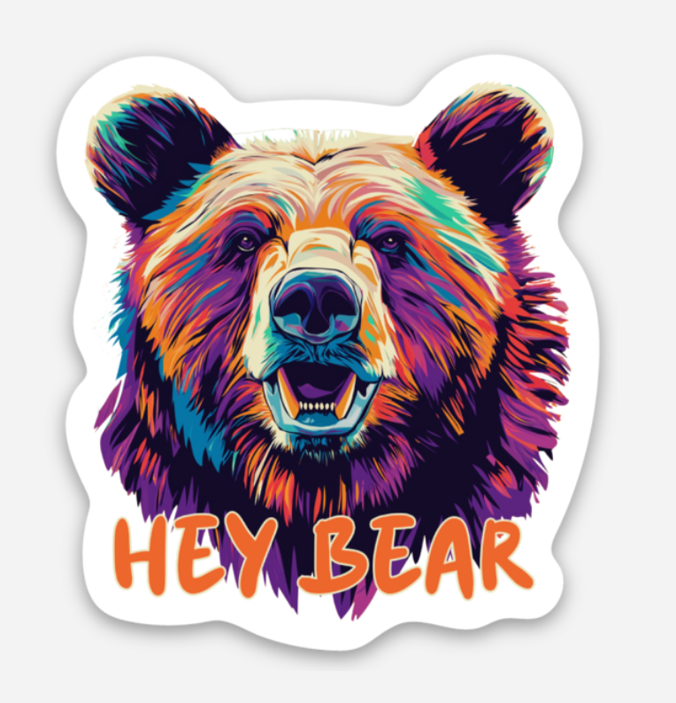 Hey Bear Sticker - 2"