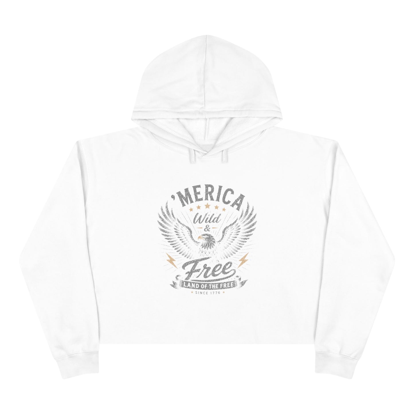 'Merica - Wild & Free Retro Eagle - Crop Hoodie