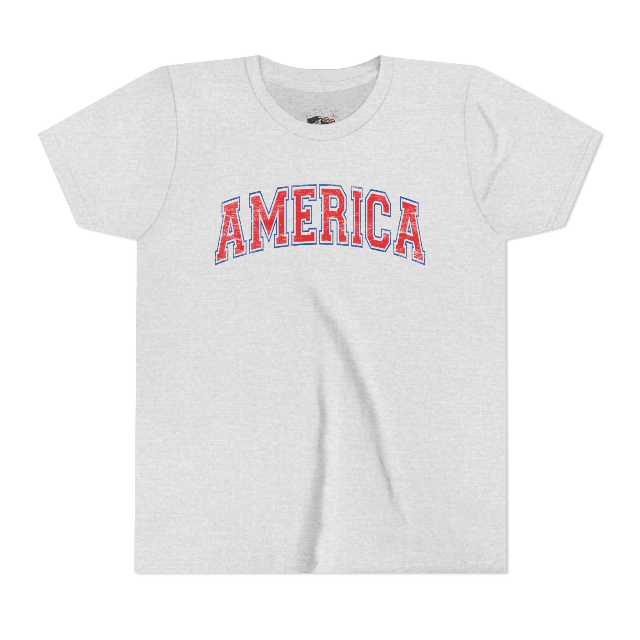 AMERICA Youth Short Sleeve Tee | Classic Americana T-Shirt - RED