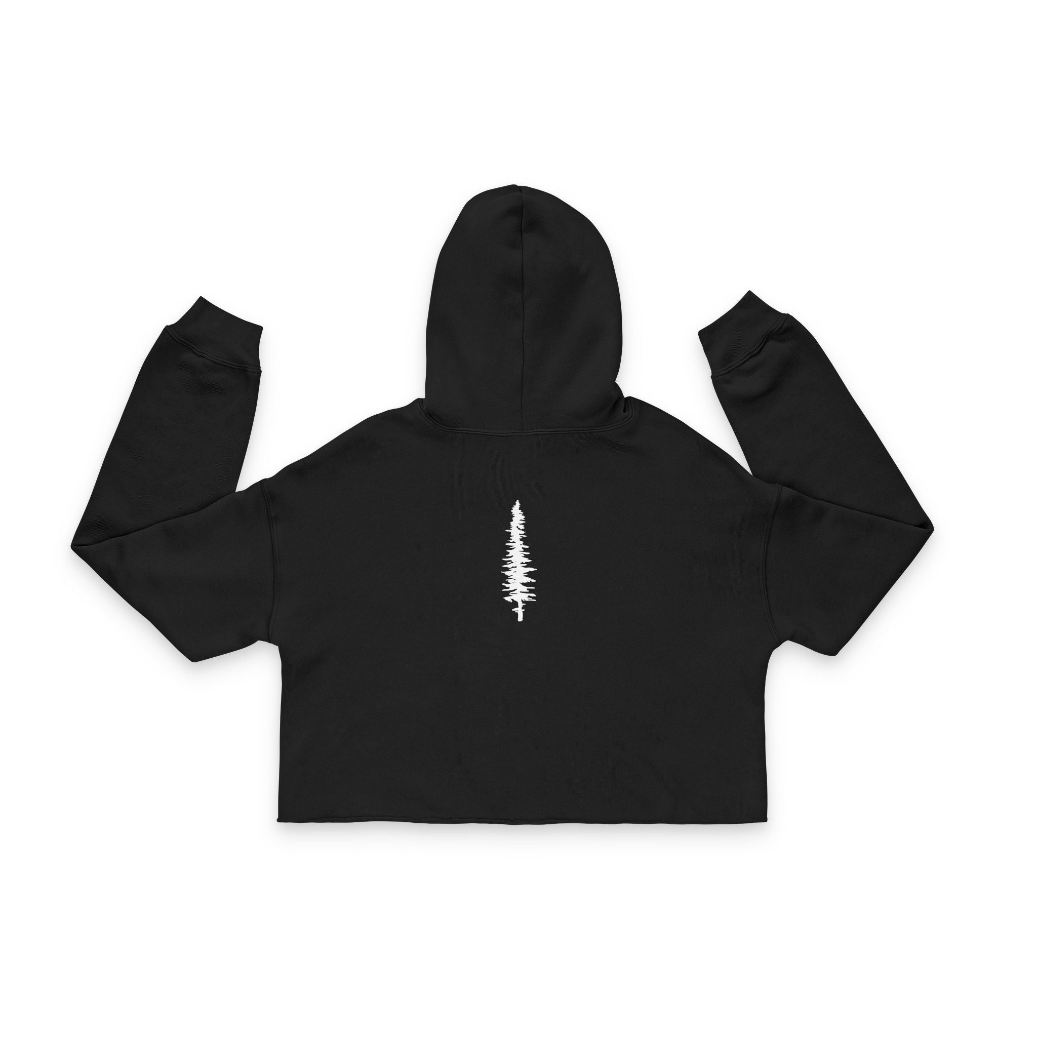 The Backbone of the Wild – Pine Tree Spine - Women's Cropped Hoodie