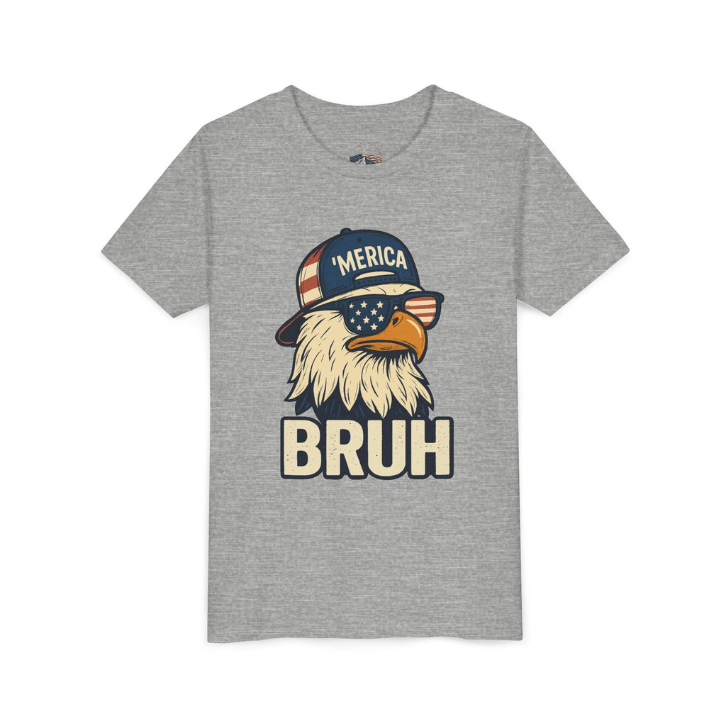 'MERICA BRUH Youth Graphic Tee | Funny Patriotic Eagle Shirt