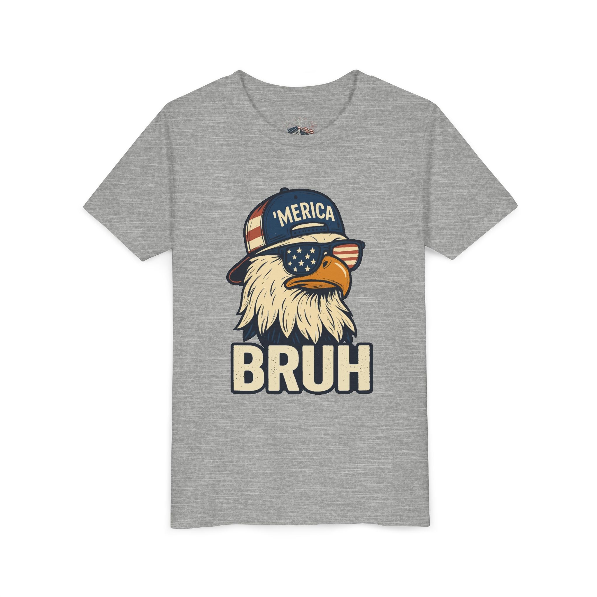 'MERICA BRUH Youth Graphic Tee | Funny Patriotic Eagle Shirt