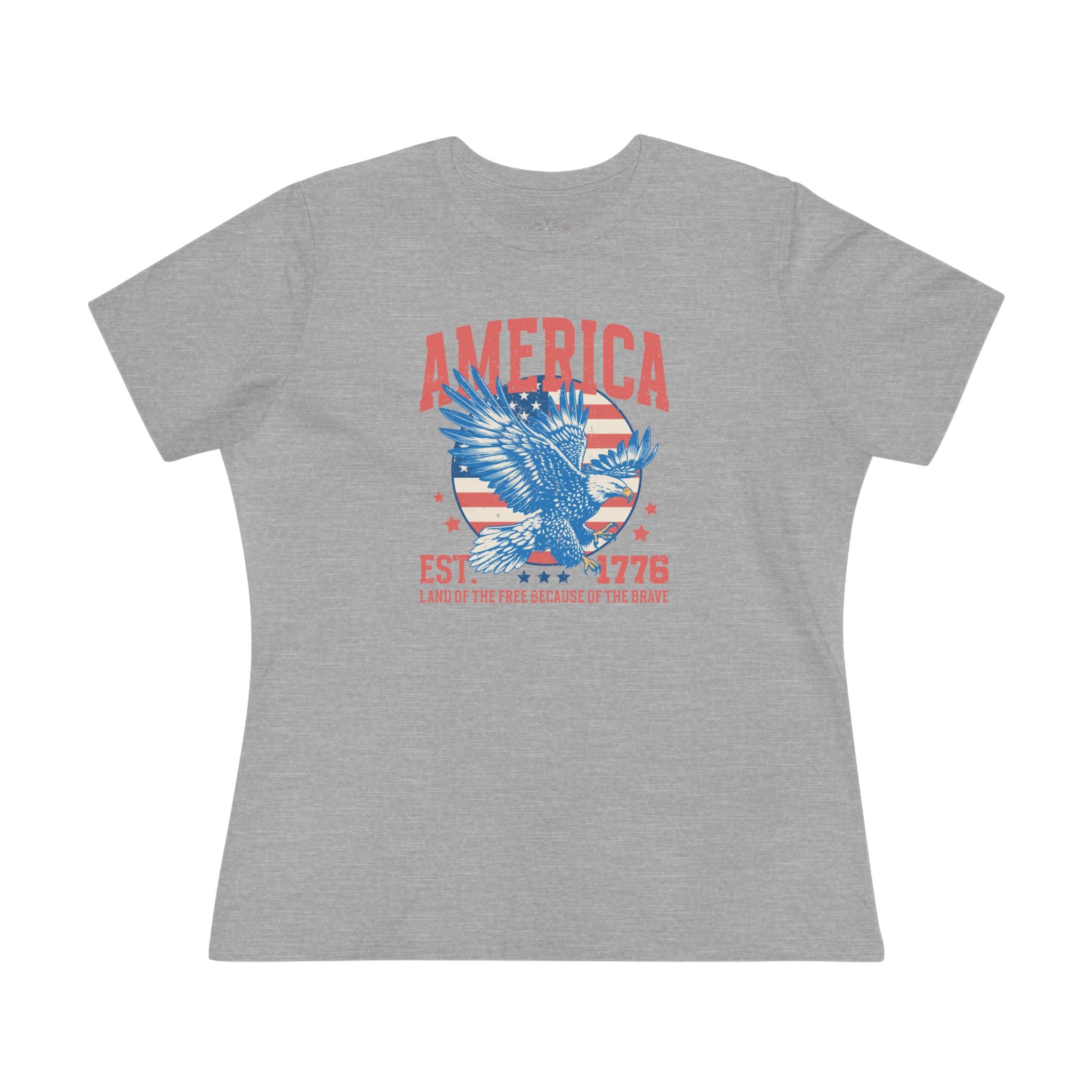 AMERICA EST. 1776 WOMEN'S GRAPHIC TEE | LAND OF THE FREE EAGLE SHIRT