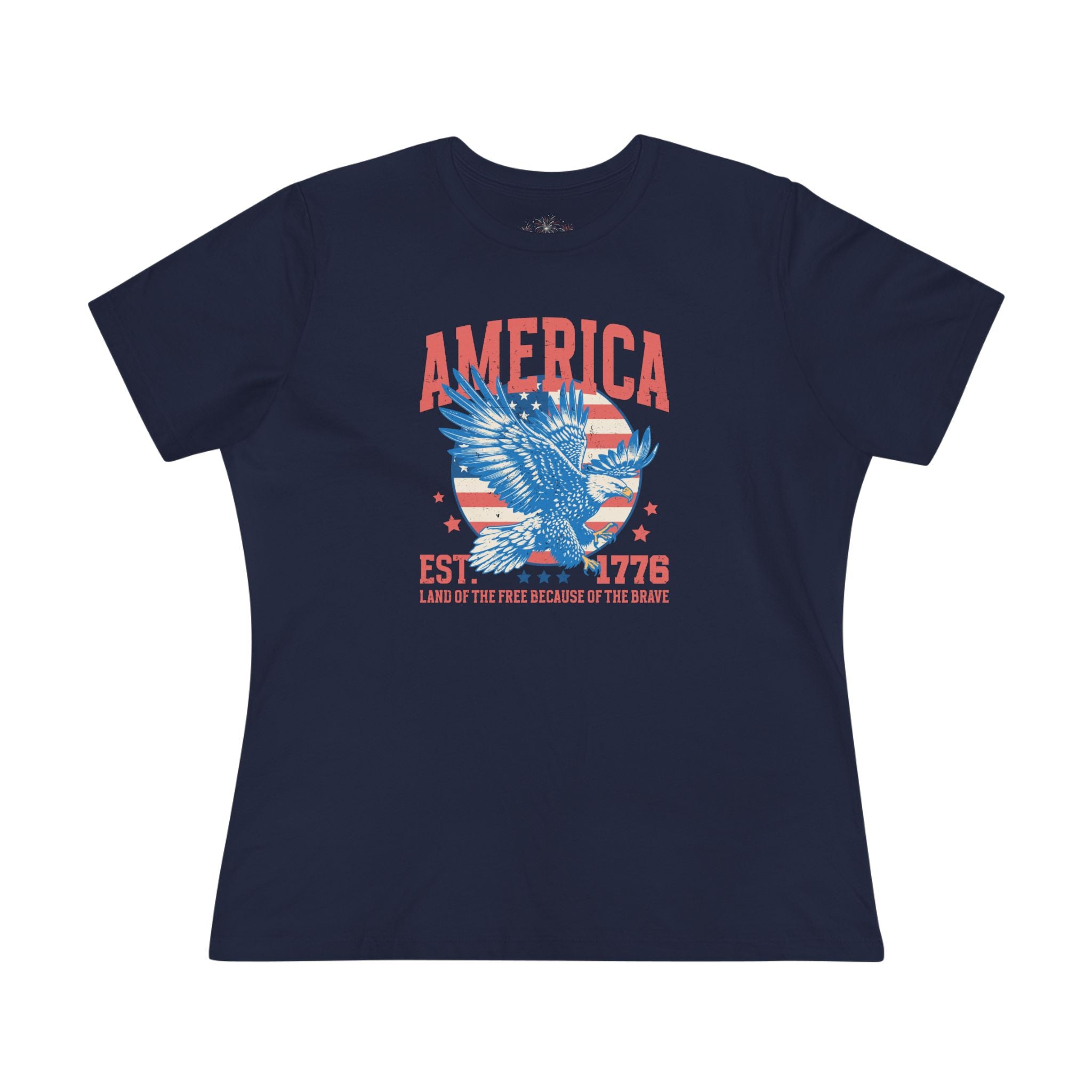 AMERICA EST. 1776 WOMEN'S GRAPHIC TEE | LAND OF THE FREE EAGLE SHIRT