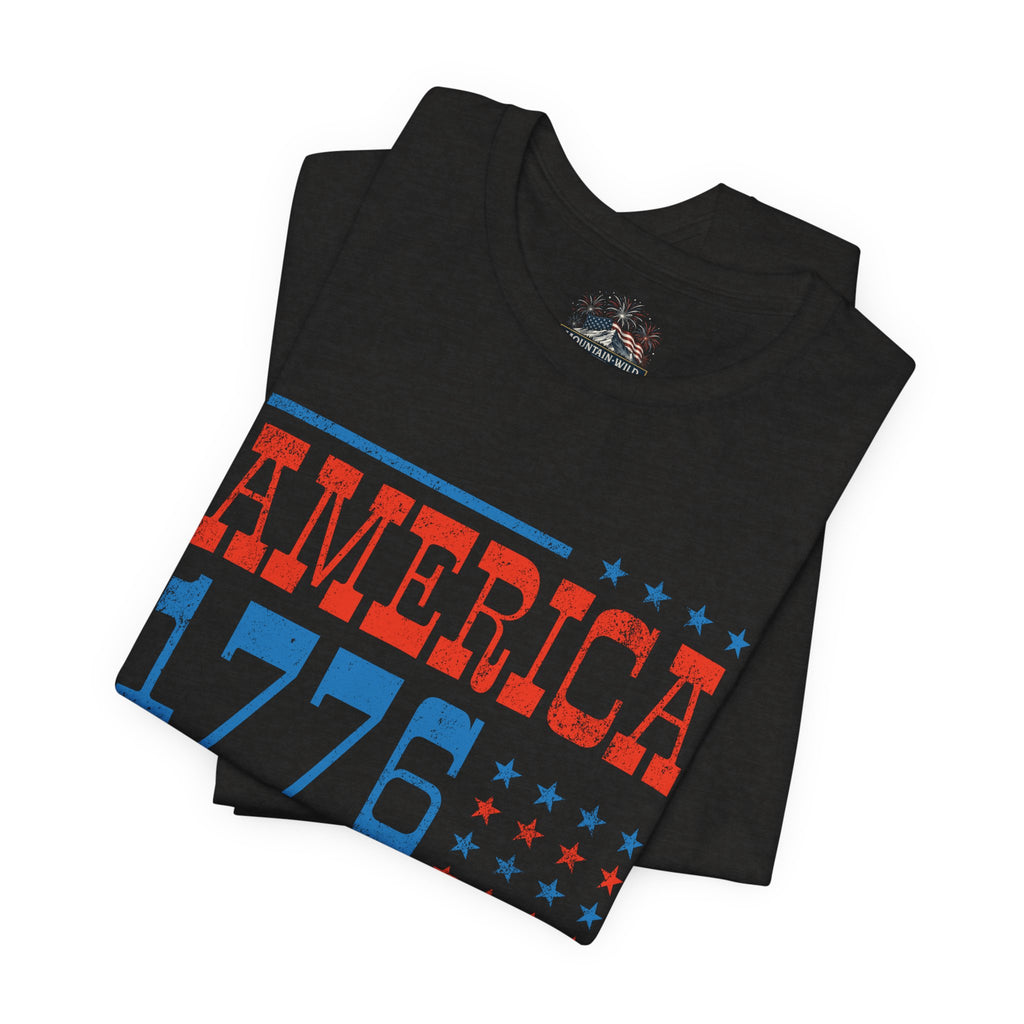AMERICA 1776 Unisex Cotton Tee | Classic Patriotic Americana Shirt