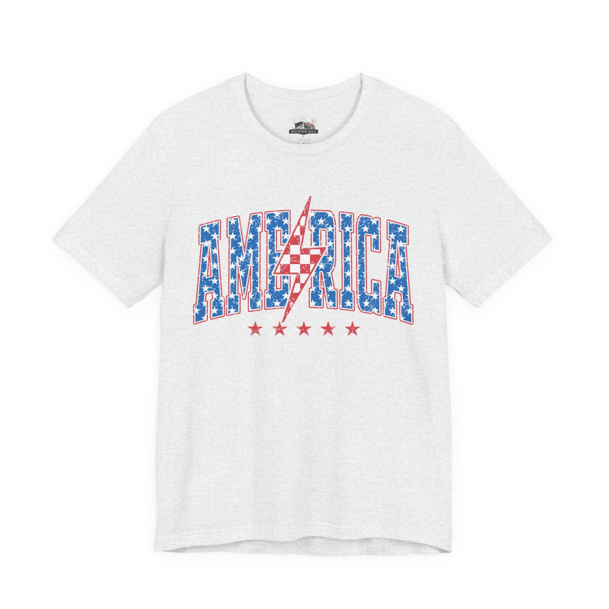 AMERICA Lightning Bolt Unisex Graphic Tee | Retro Racing Americana Shirt