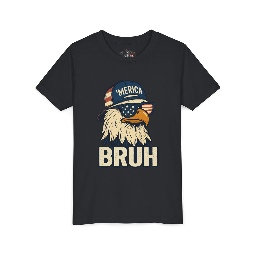 'MERICA BRUH Youth Graphic Tee | Funny Patriotic Eagle Shirt