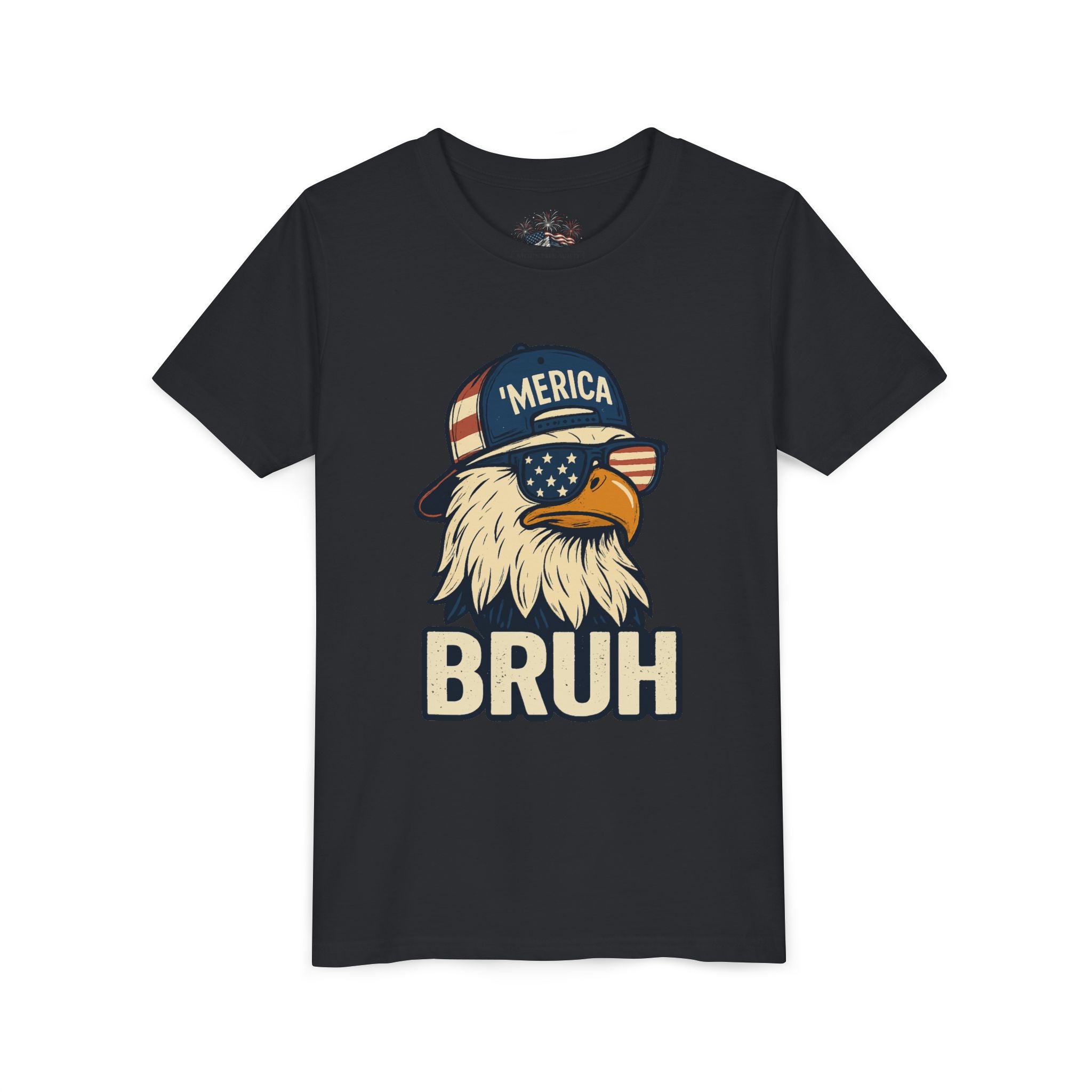 'MERICA BRUH Youth Graphic Tee | Funny Patriotic Eagle Shirt