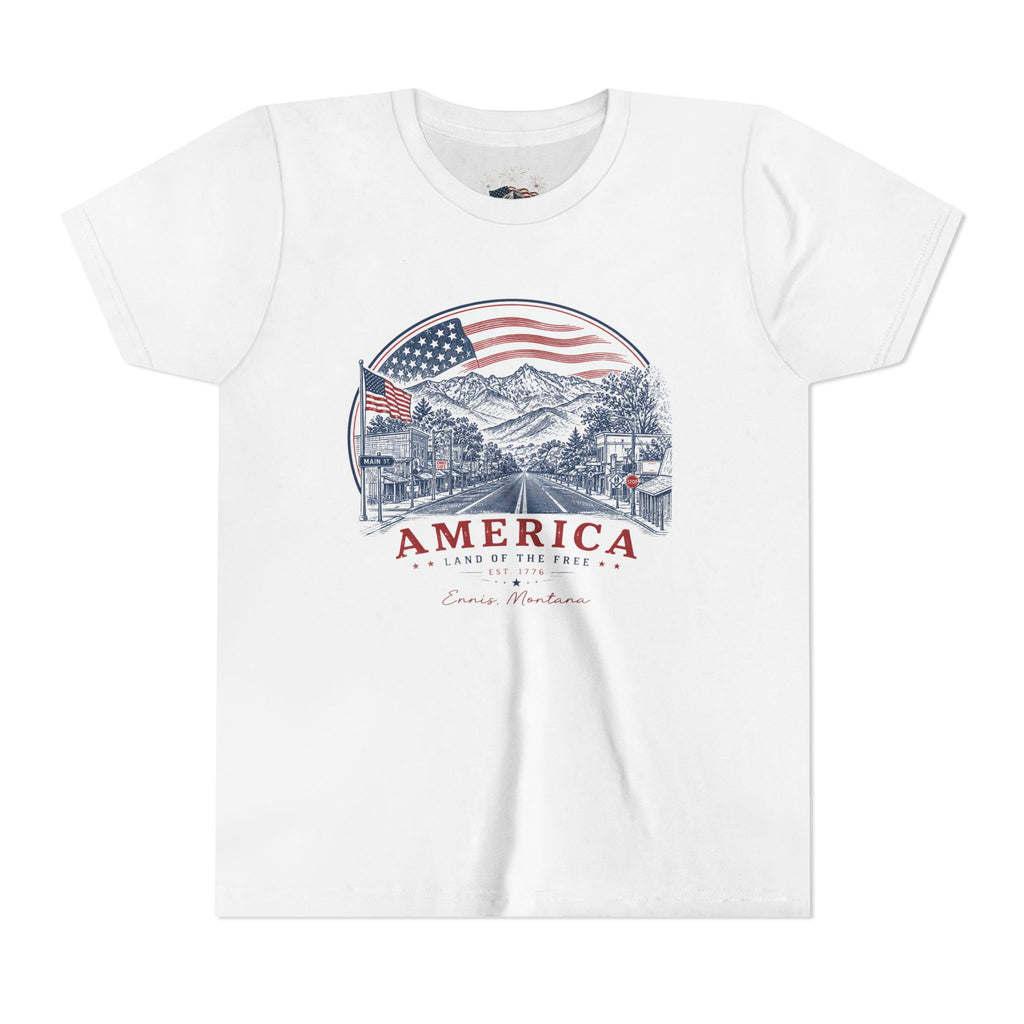 America Land of the Free Ennis Montana YOUTH T-Shirt