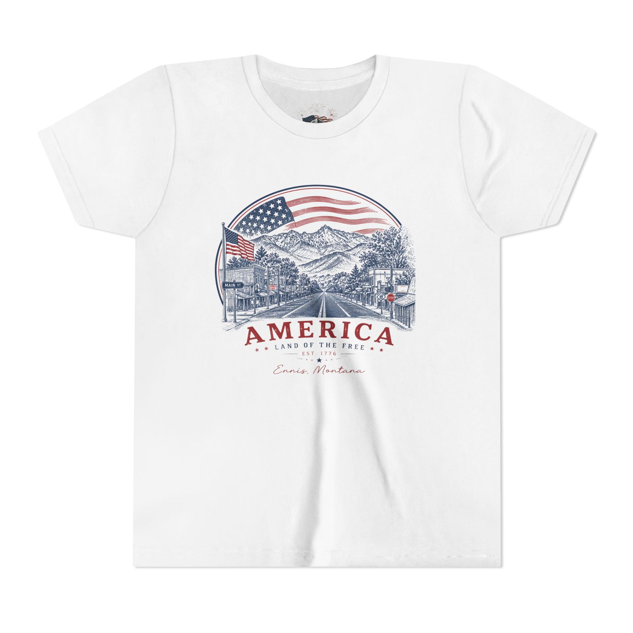 America Land of the Free Ennis Montana YOUTH T-Shirt