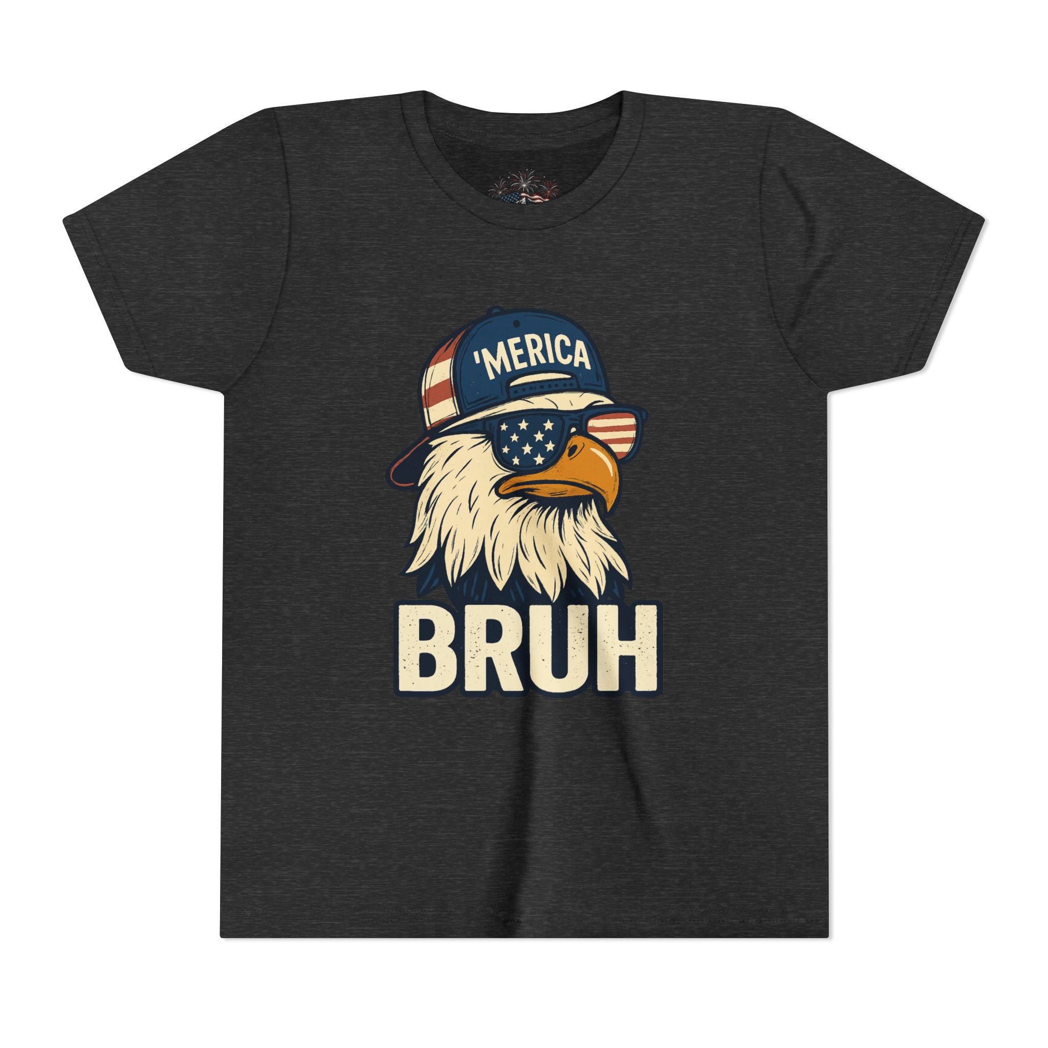 'MERICA BRUH Youth Graphic Tee | Funny Patriotic Eagle Shirt