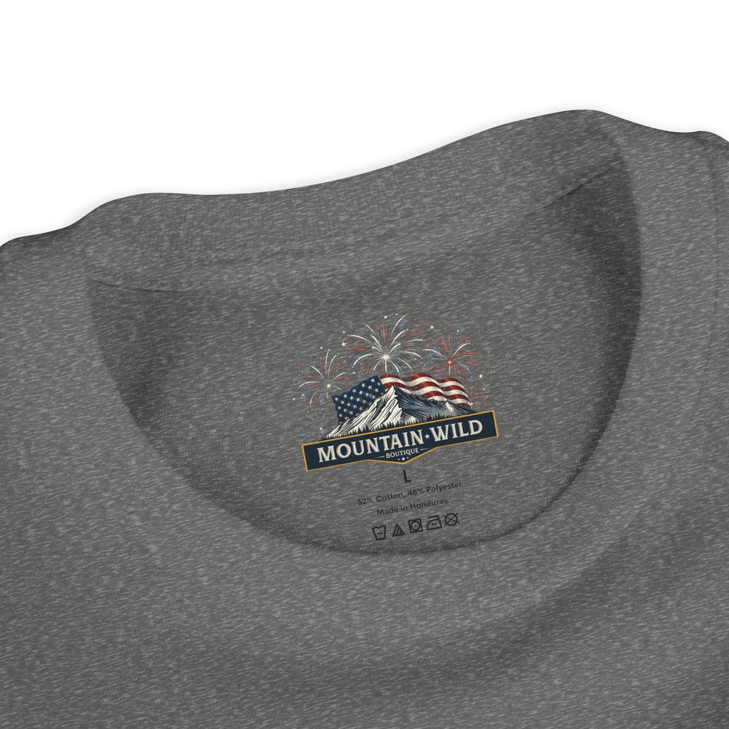 FERAL & FREE Youth Short Sleeve Tee | Patriotic Raccoon USA Shirt