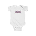 AMERICA Baby Bodysuit | Patriotic Red, White & Blue Infant Outfit