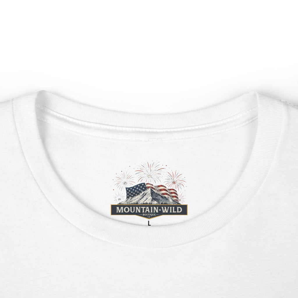 250 Years of Freedom Women's Cotton Tee | Wildflower American Flag Shirt