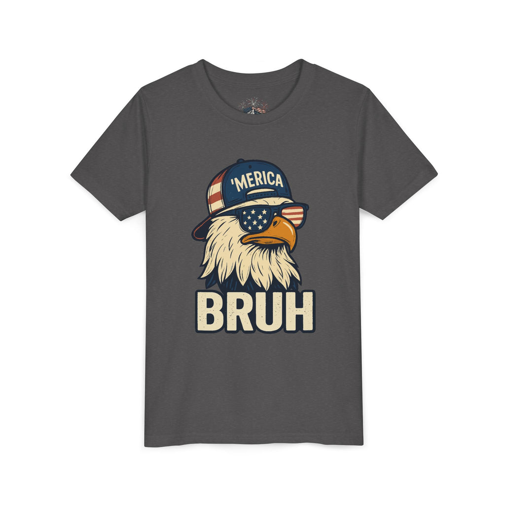'MERICA BRUH Youth Graphic Tee | Funny Patriotic Eagle Shirt