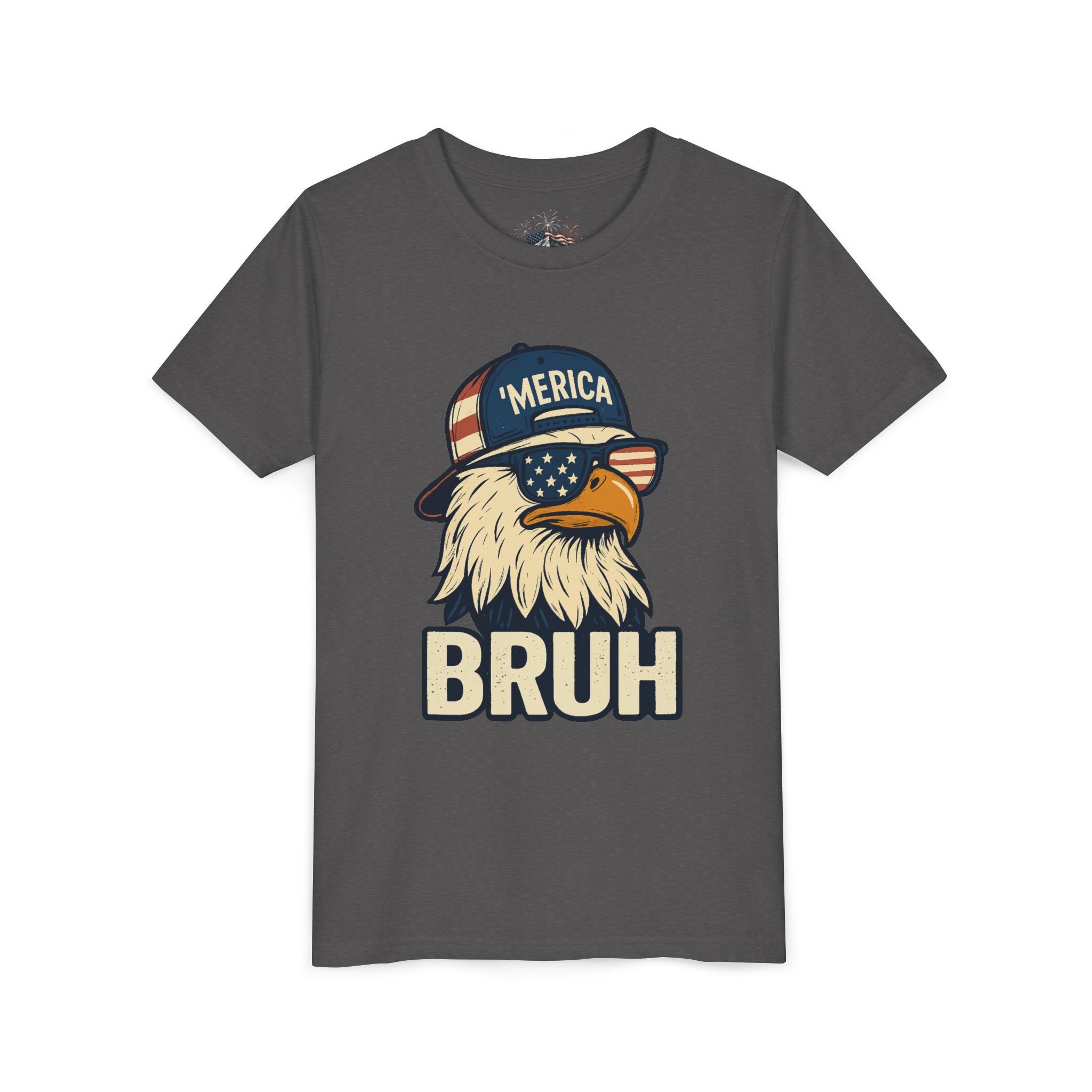 'MERICA BRUH Youth Graphic Tee | Funny Patriotic Eagle Shirt