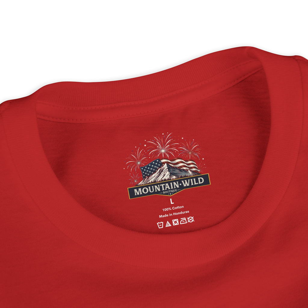 FERAL & FREE Youth Short Sleeve Tee | Patriotic Raccoon USA Shirt