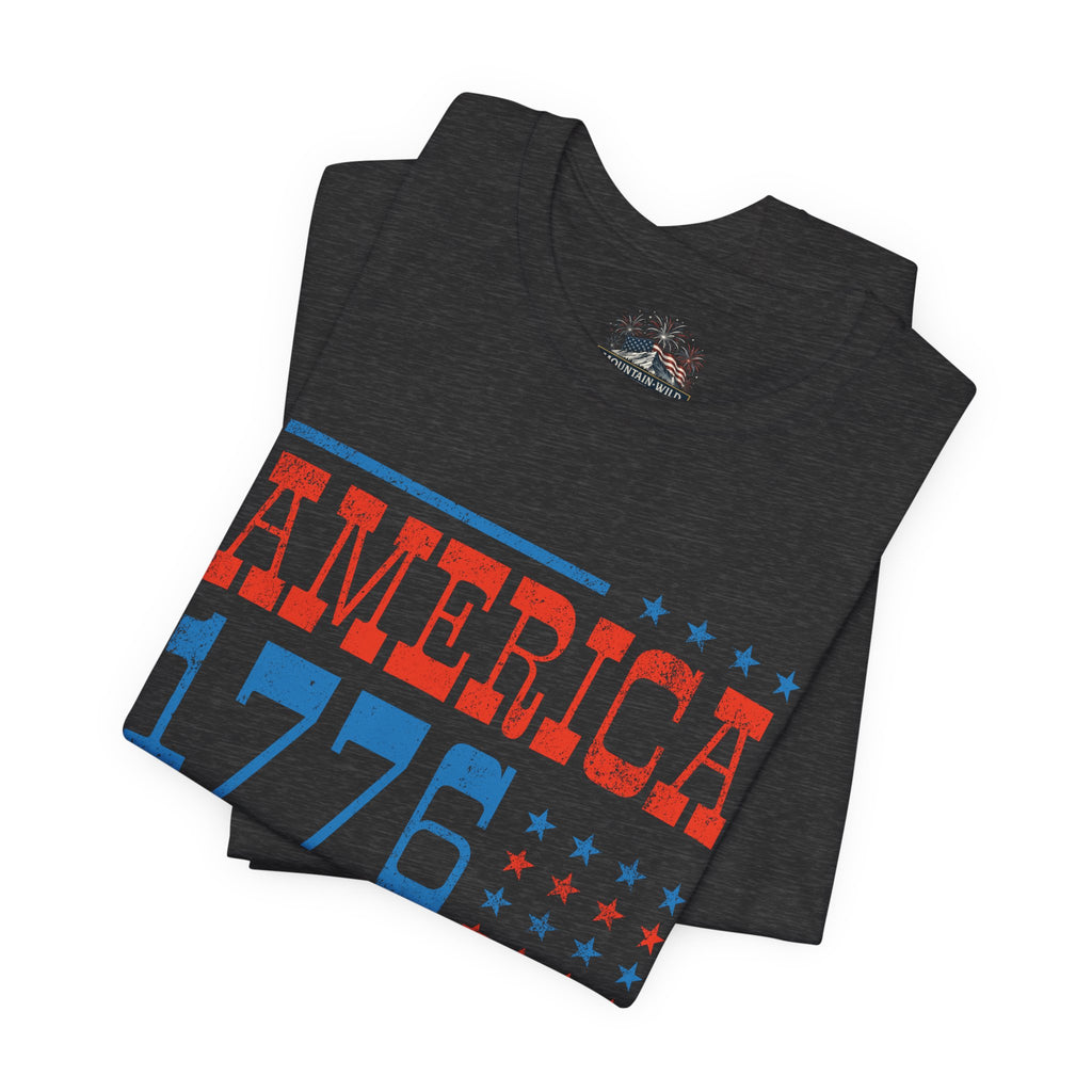 AMERICA 1776 Unisex Cotton Tee | Classic Patriotic Americana Shirt