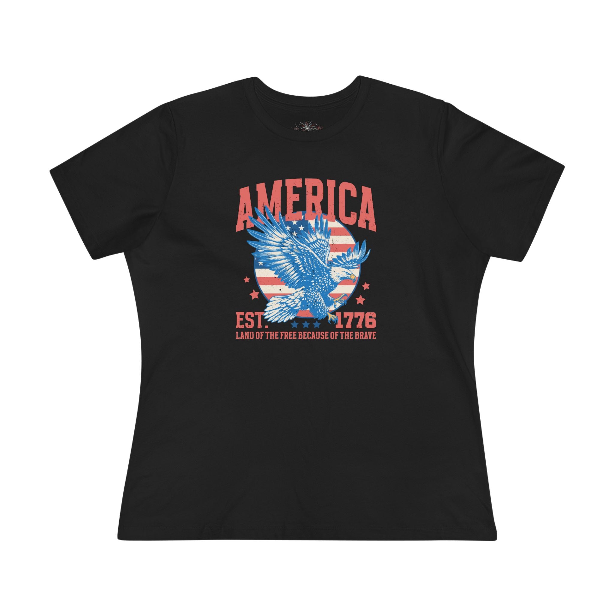 AMERICA EST. 1776 WOMEN'S GRAPHIC TEE | LAND OF THE FREE EAGLE SHIRT