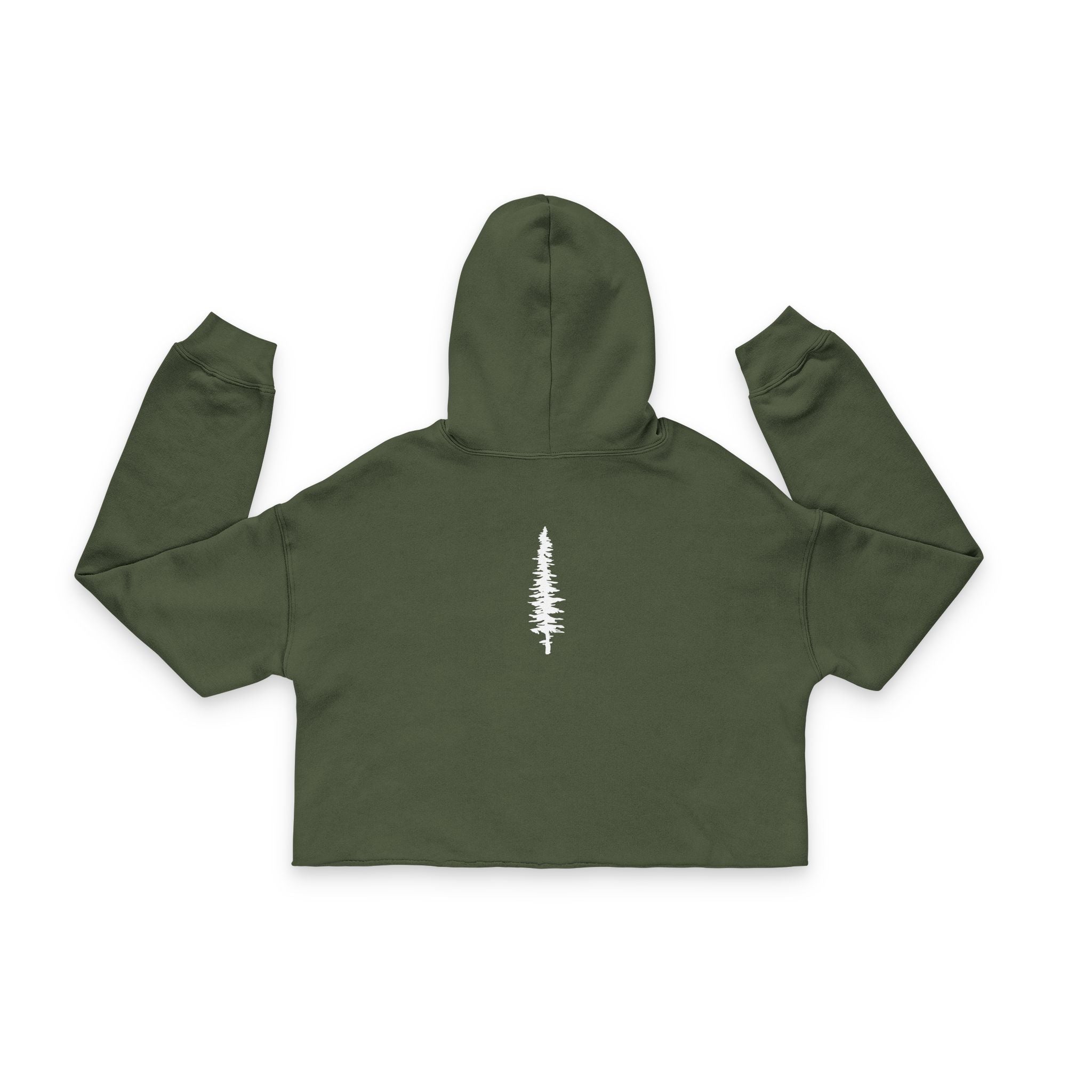The Backbone of the Wild – Pine Tree Spine - Women's Cropped Hoodie