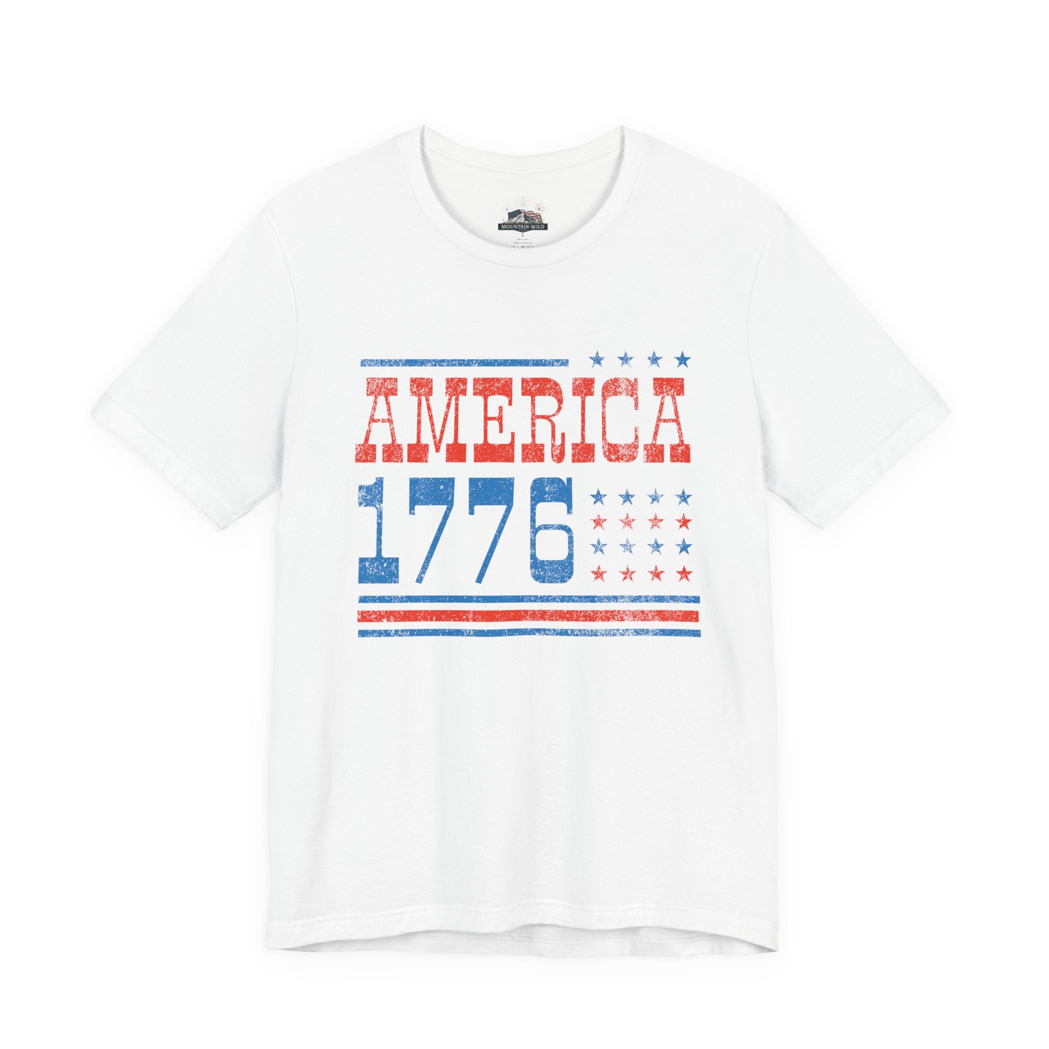 AMERICA 1776 Unisex Cotton Tee | Classic Patriotic Americana Shirt