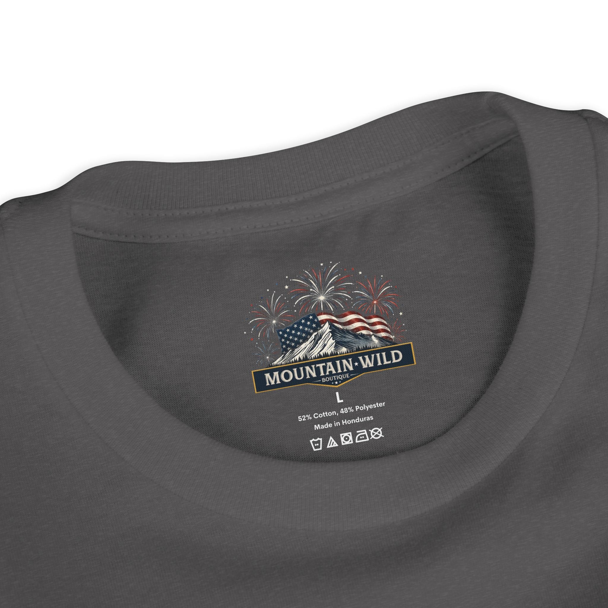 FERAL & FREE Youth Short Sleeve Tee | Patriotic Raccoon USA Shirt