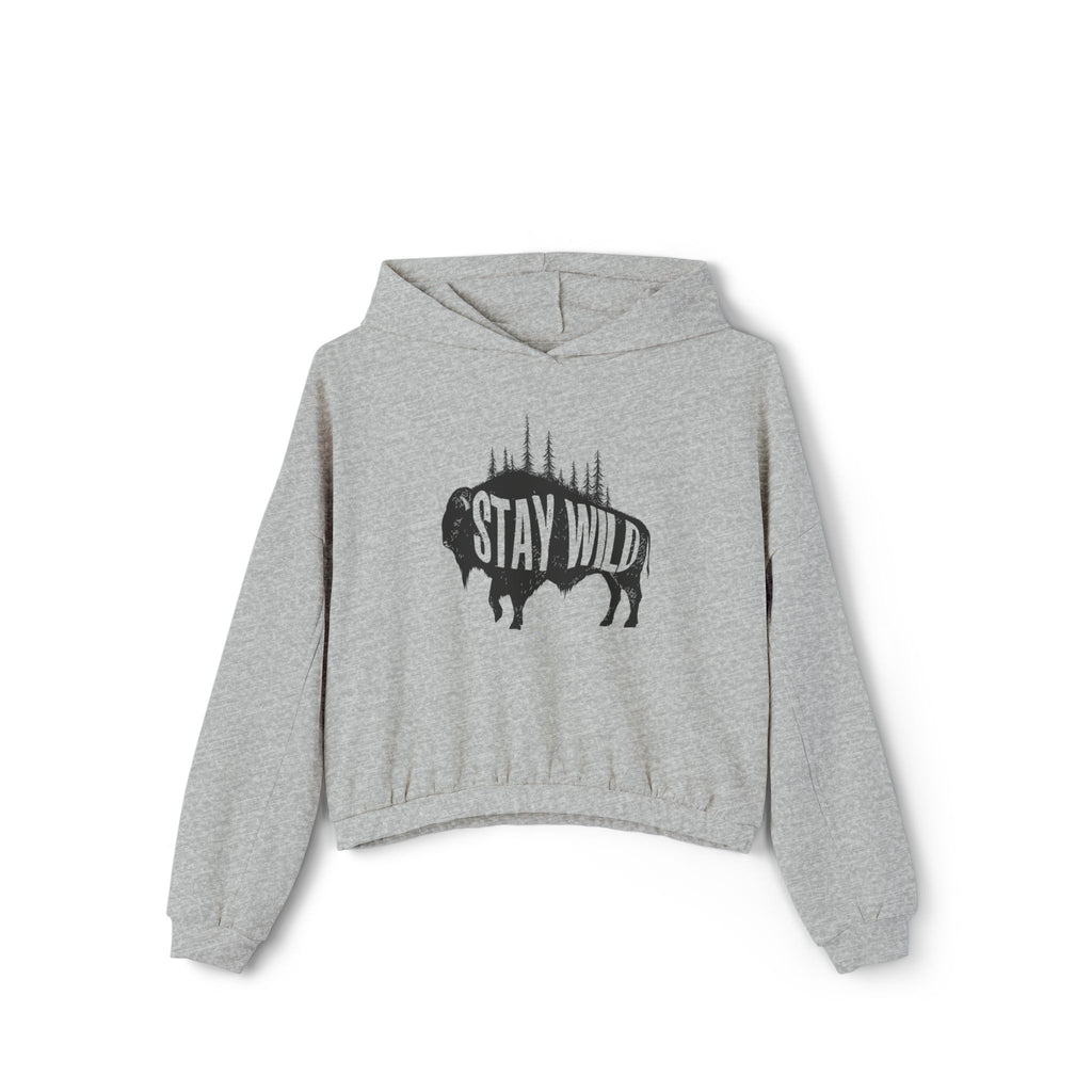 Women's Cinched Hoodie - Buffalo Stay Wild Design