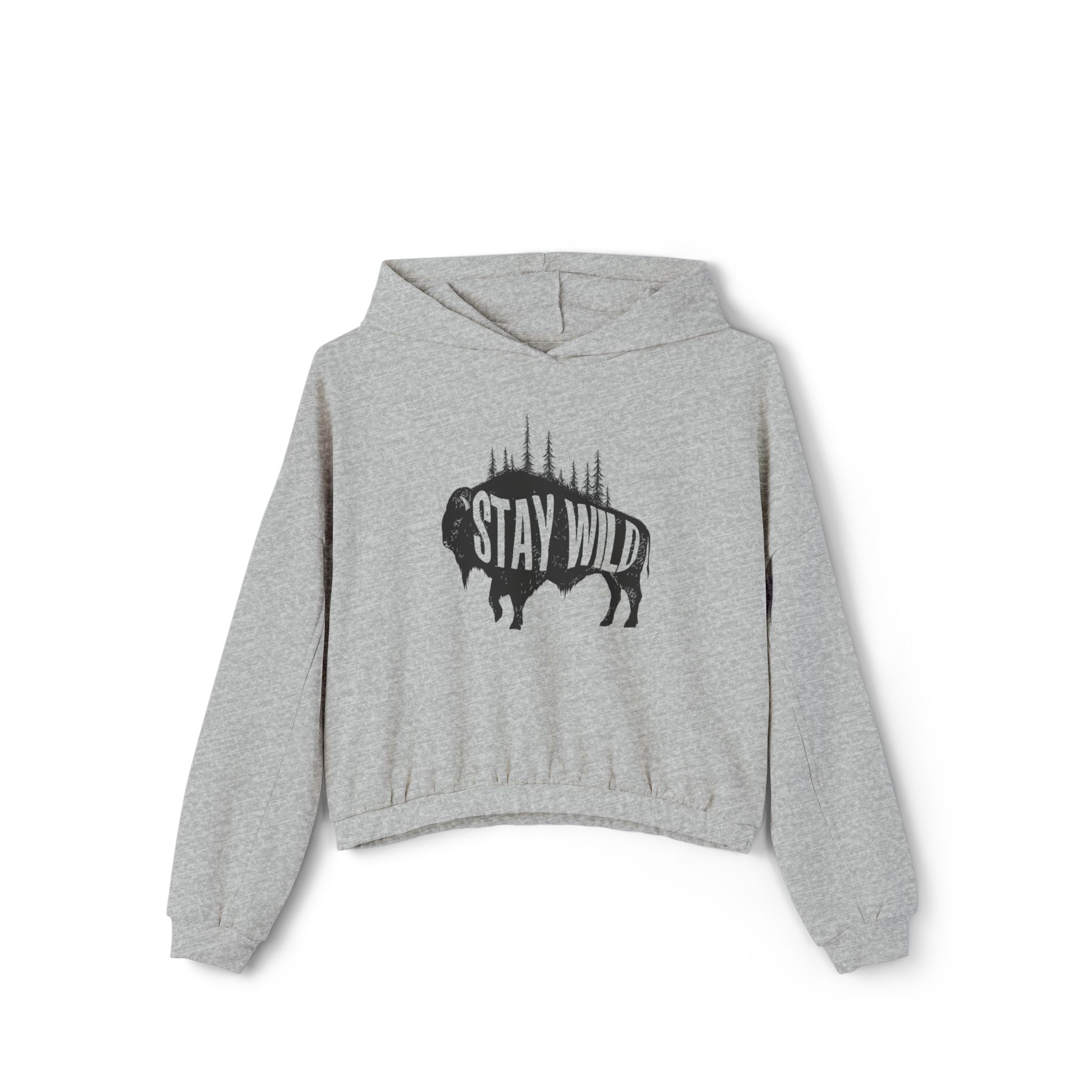 Women's Cinched Hoodie - Buffalo Stay Wild Design