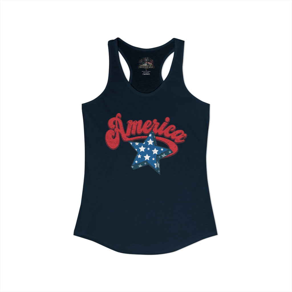 Retro America Women's Racerback Tank | Vintage Americana Tank Top