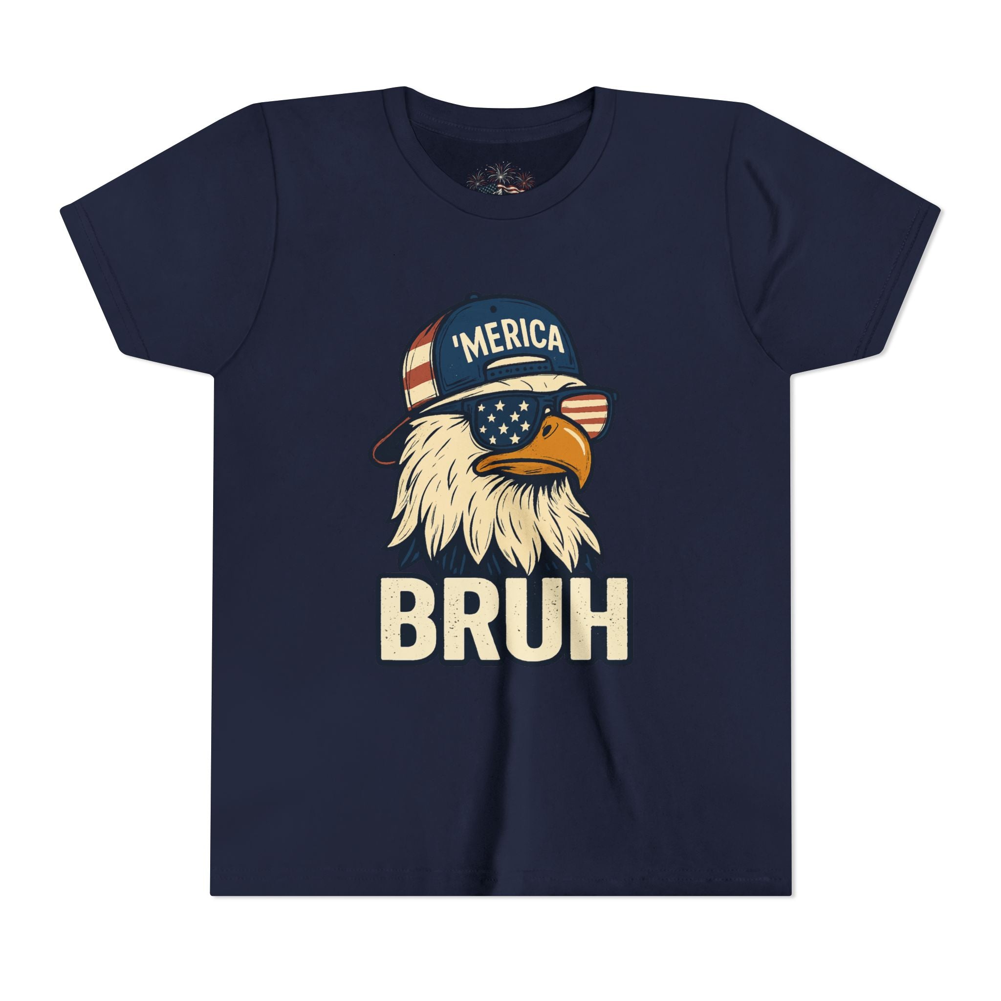 'MERICA BRUH Youth Graphic Tee | Funny Patriotic Eagle Shirt