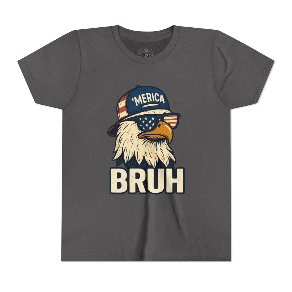 'MERICA BRUH Youth Graphic Tee | Funny Patriotic Eagle Shirt