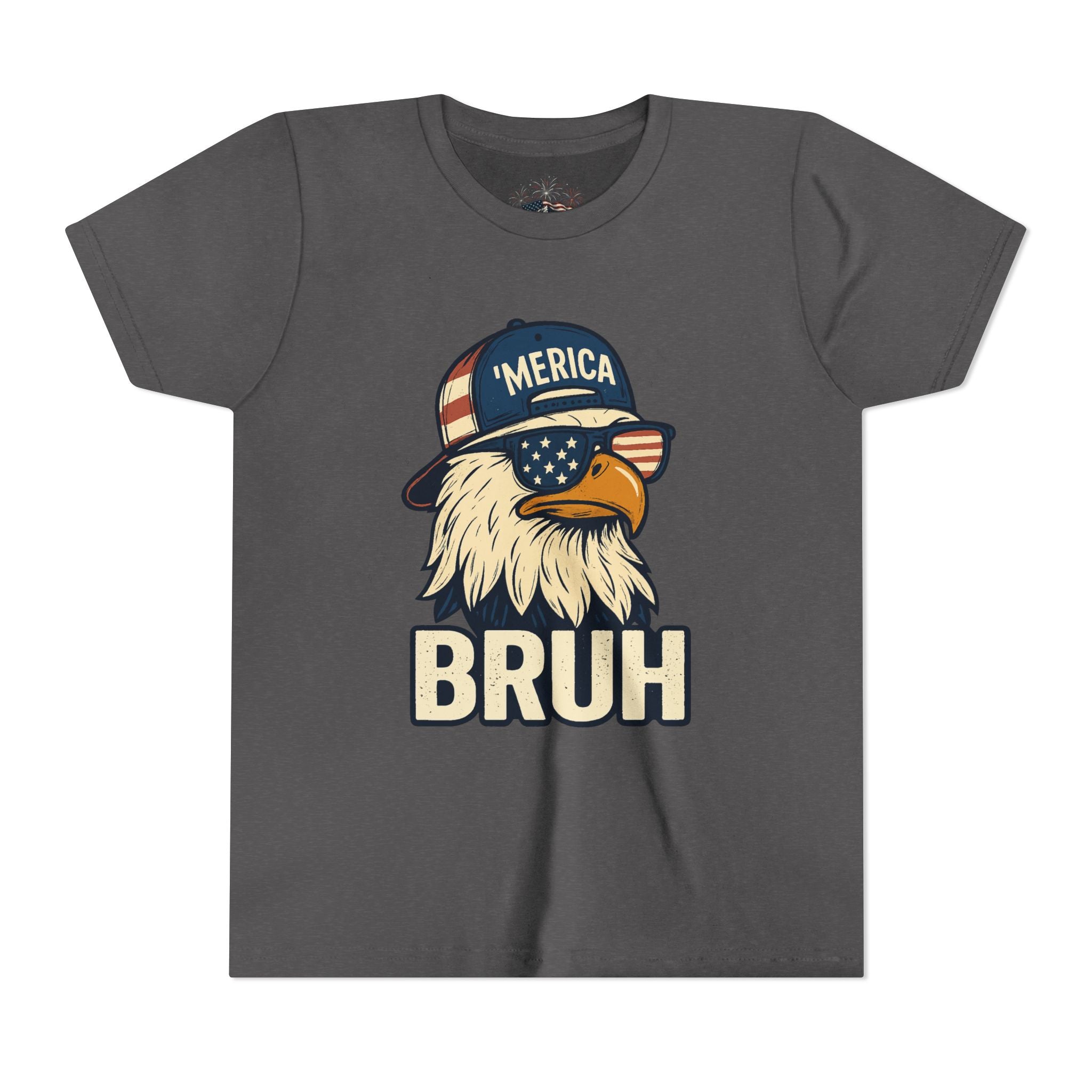 'MERICA BRUH Youth Graphic Tee | Funny Patriotic Eagle Shirt