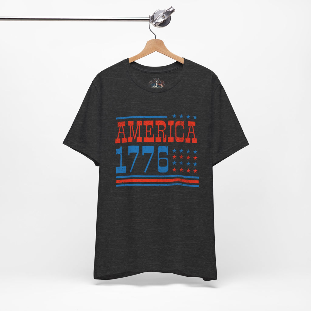 AMERICA 1776 Unisex Cotton Tee | Classic Patriotic Americana Shirt