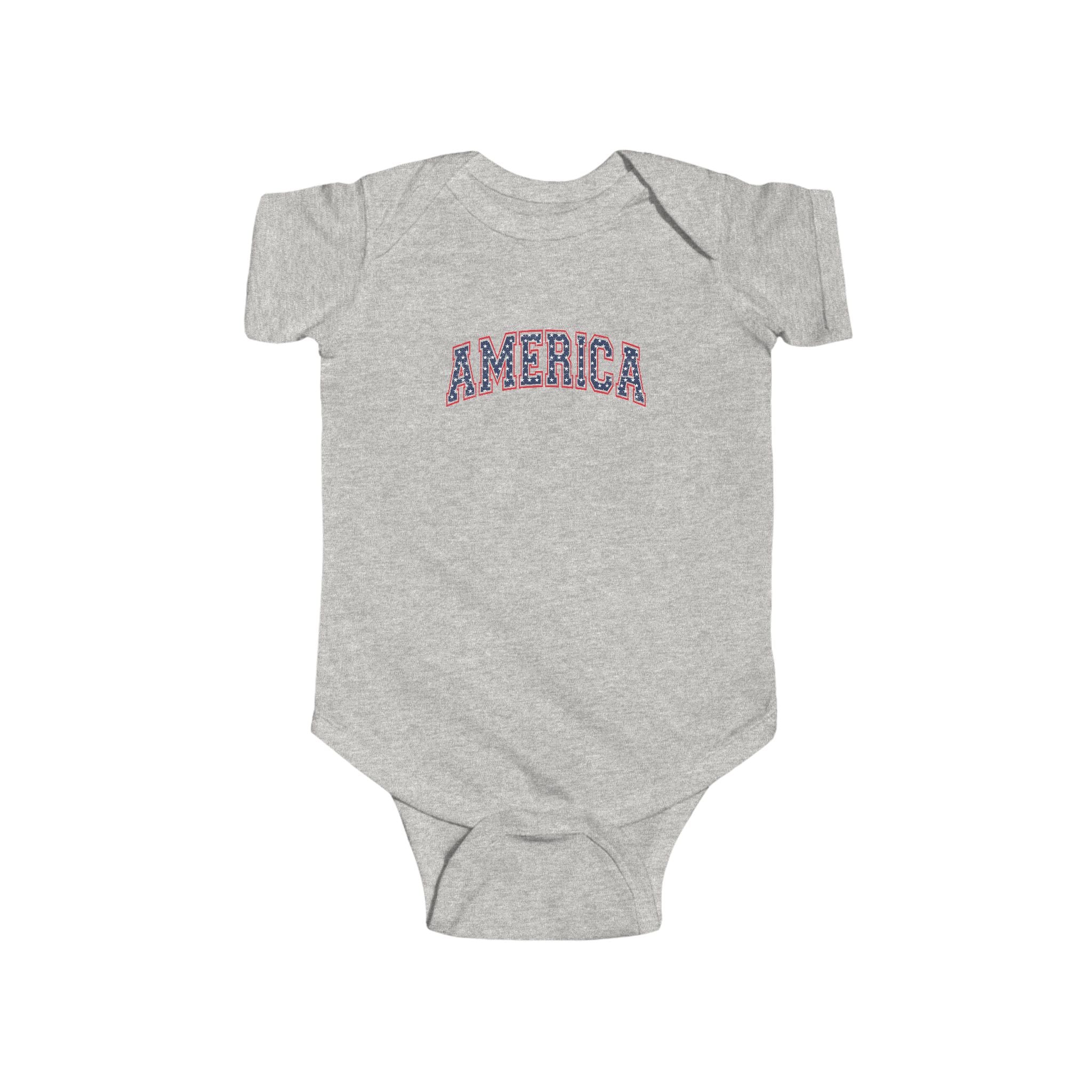 AMERICA Baby Bodysuit | Patriotic Red, White & Blue Infant Outfit
