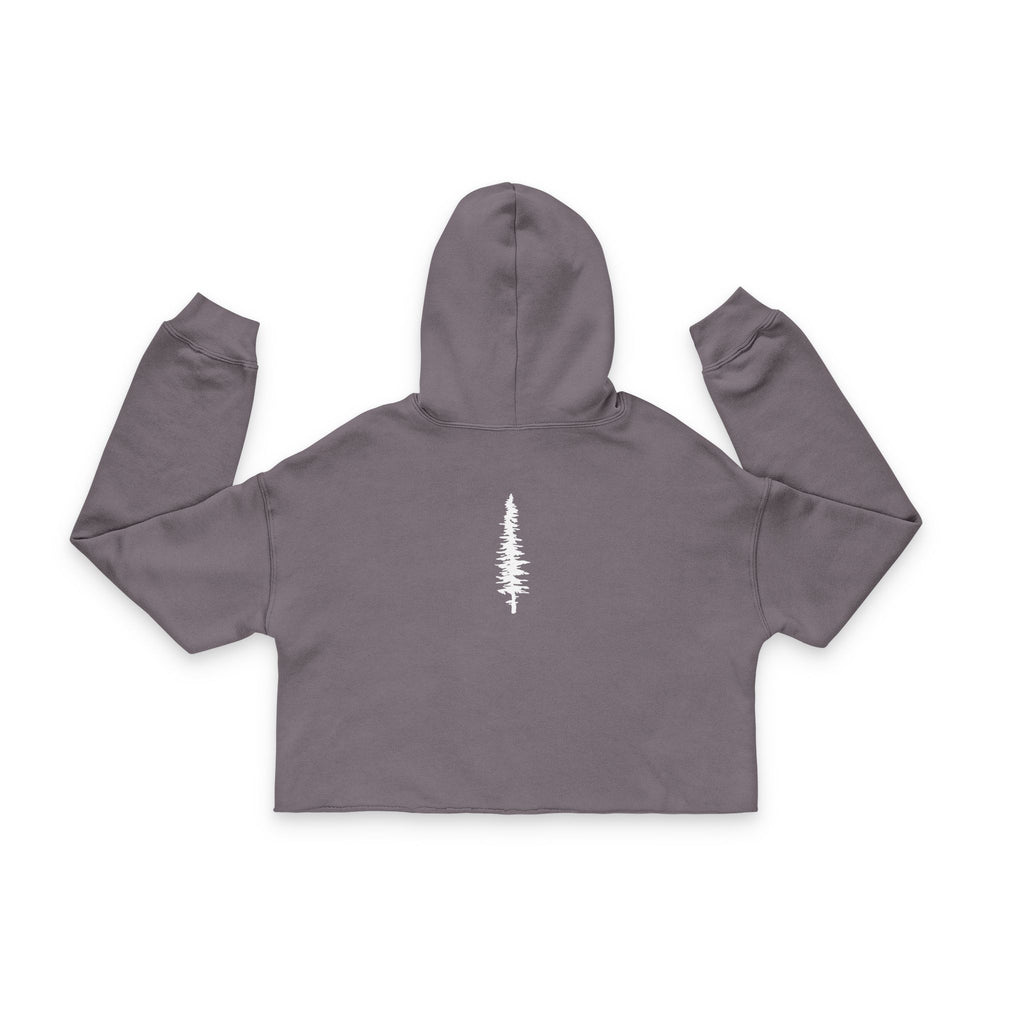 The Backbone of the Wild – Pine Tree Spine - Women's Cropped Hoodie