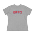 AMERICA Women's Cotton Tee | Classic Americana T-Shirt - RED