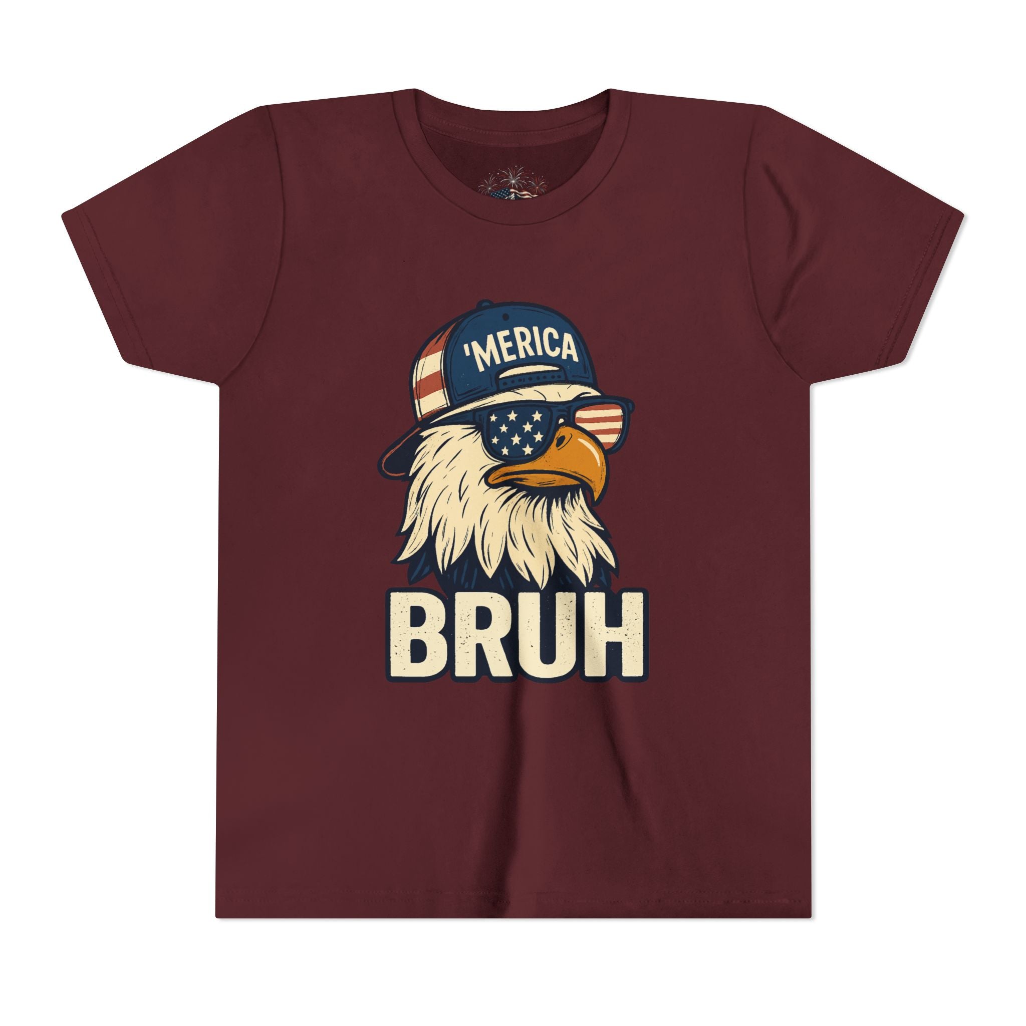 'MERICA BRUH Youth Graphic Tee | Funny Patriotic Eagle Shirt