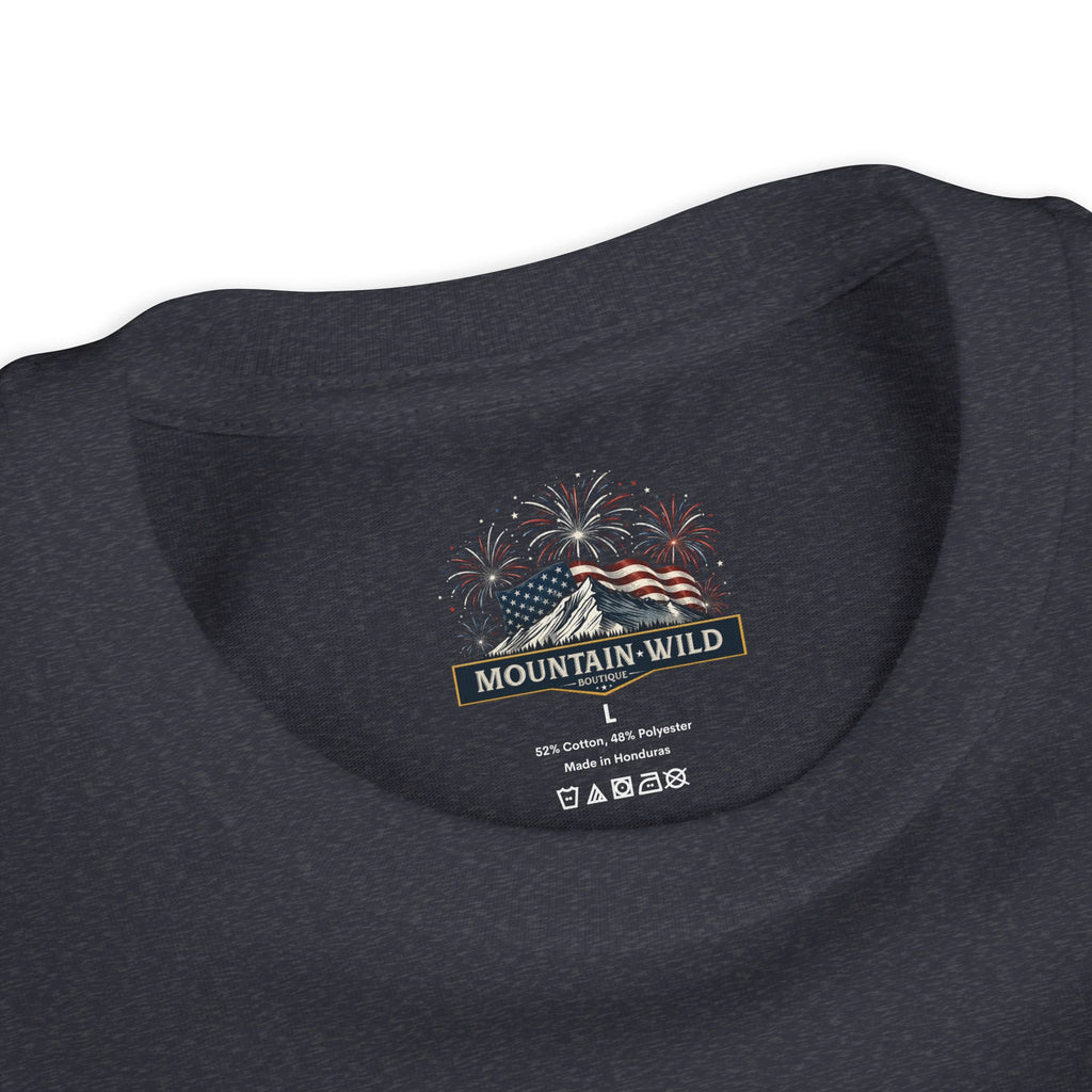 FERAL & FREE Youth Short Sleeve Tee | Patriotic Raccoon USA Shirt