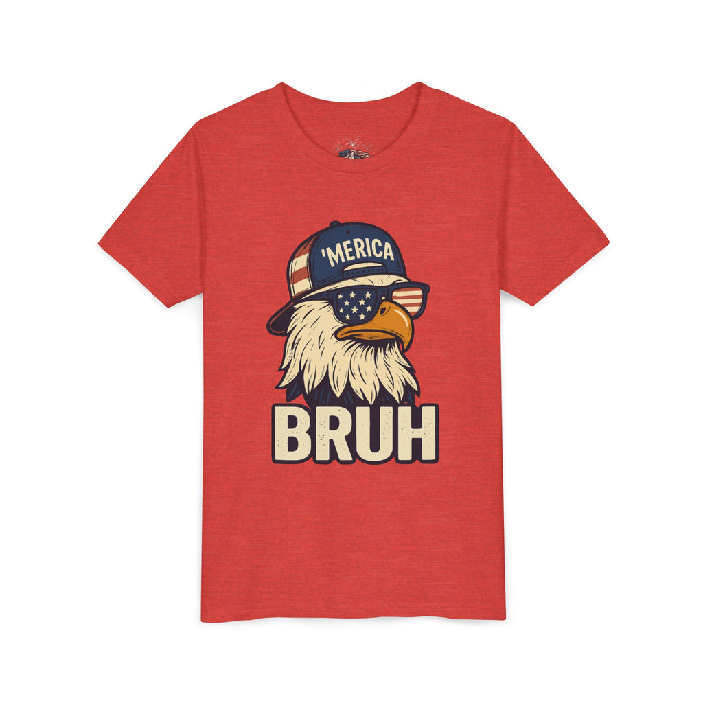 'MERICA BRUH Youth Graphic Tee | Funny Patriotic Eagle Shirt