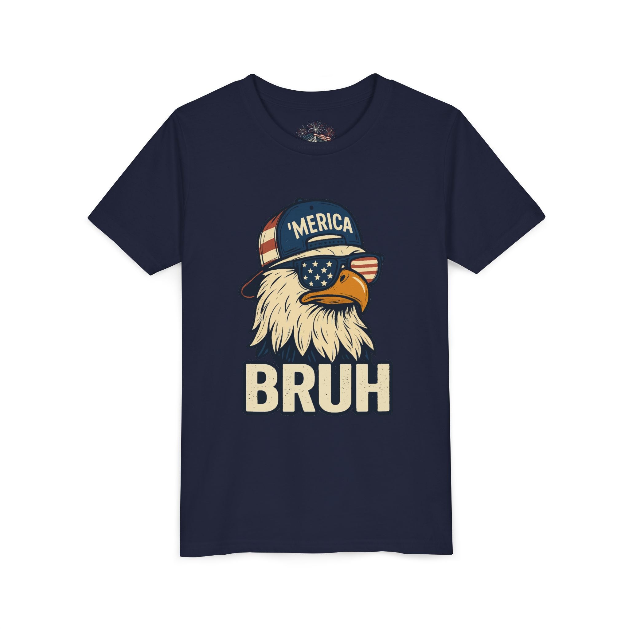 'MERICA BRUH Youth Graphic Tee | Funny Patriotic Eagle Shirt