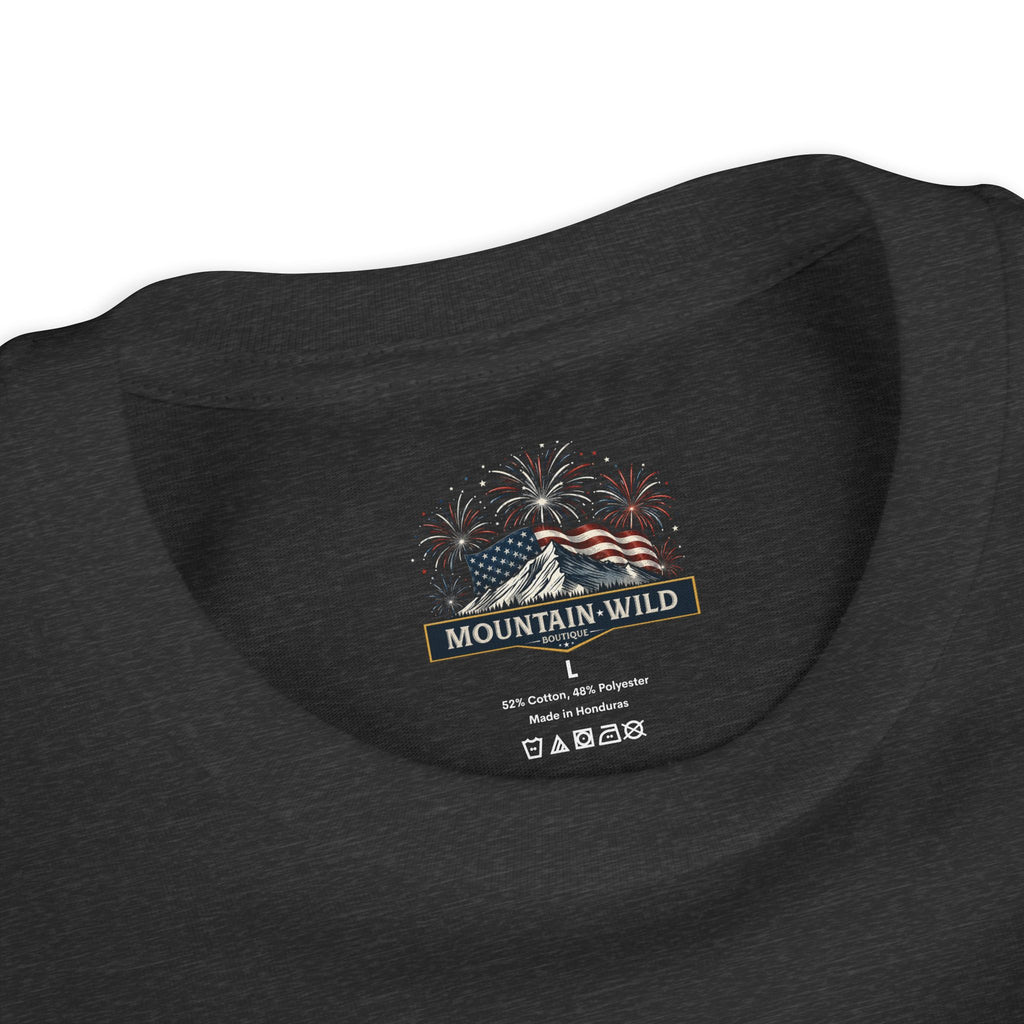FERAL & FREE Youth Short Sleeve Tee | Patriotic Raccoon USA Shirt