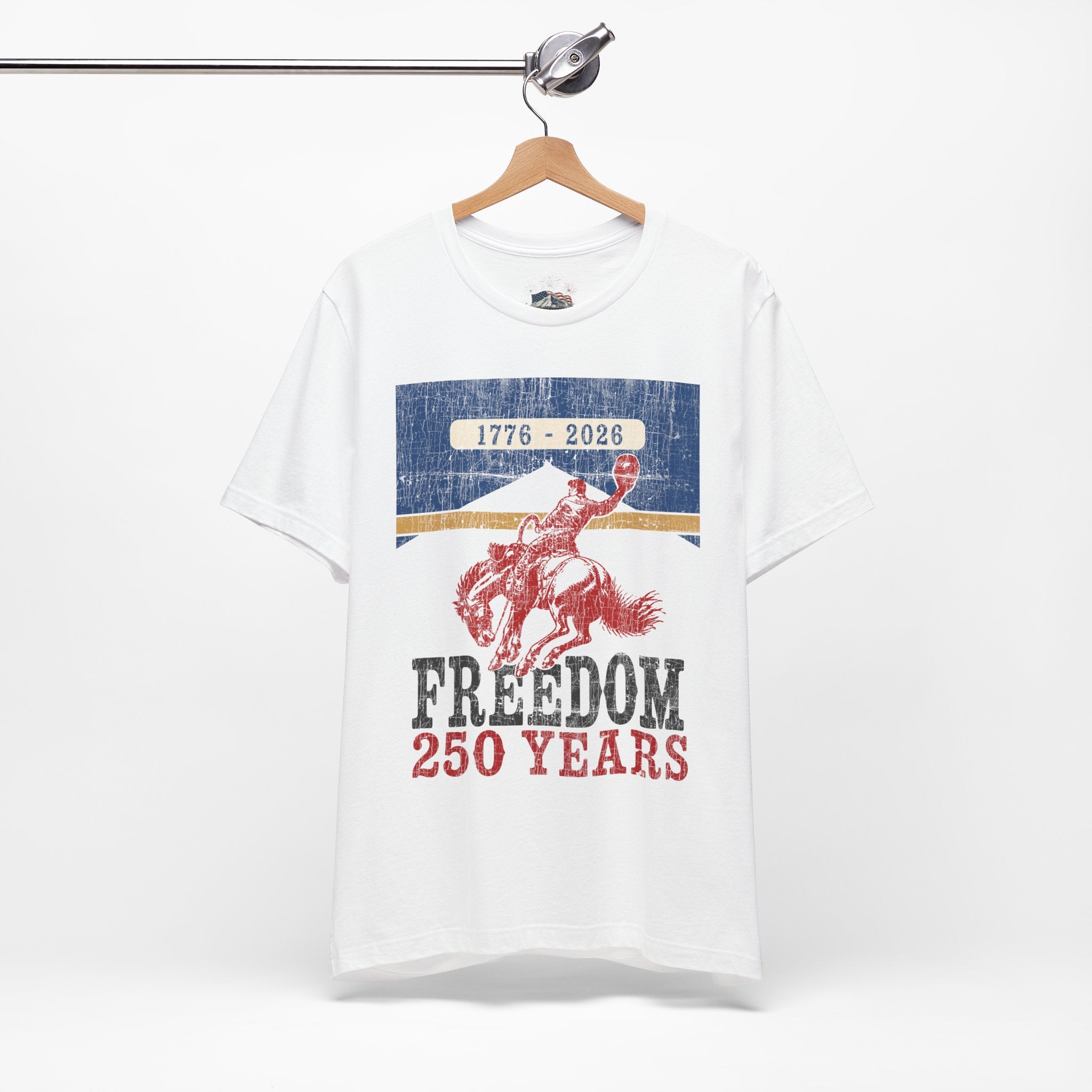 FREEDOM 250 Years Unisex Graphic Tee | Vintage Western Bucking Horse Shirt