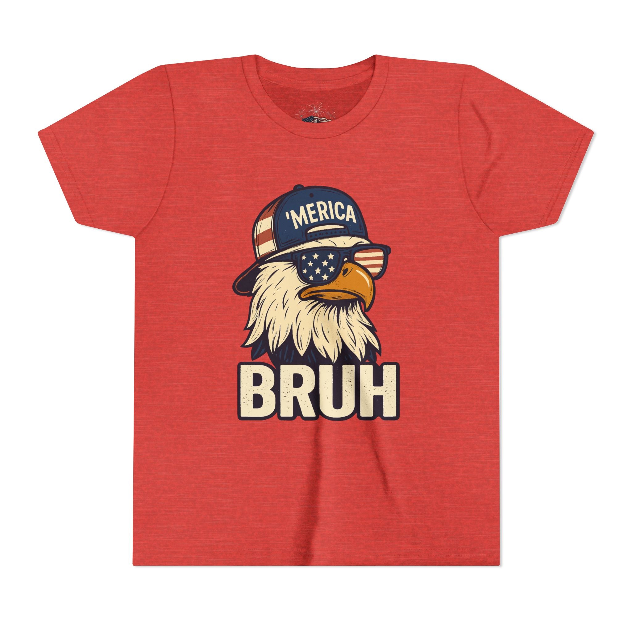 'MERICA BRUH Youth Graphic Tee | Funny Patriotic Eagle Shirt