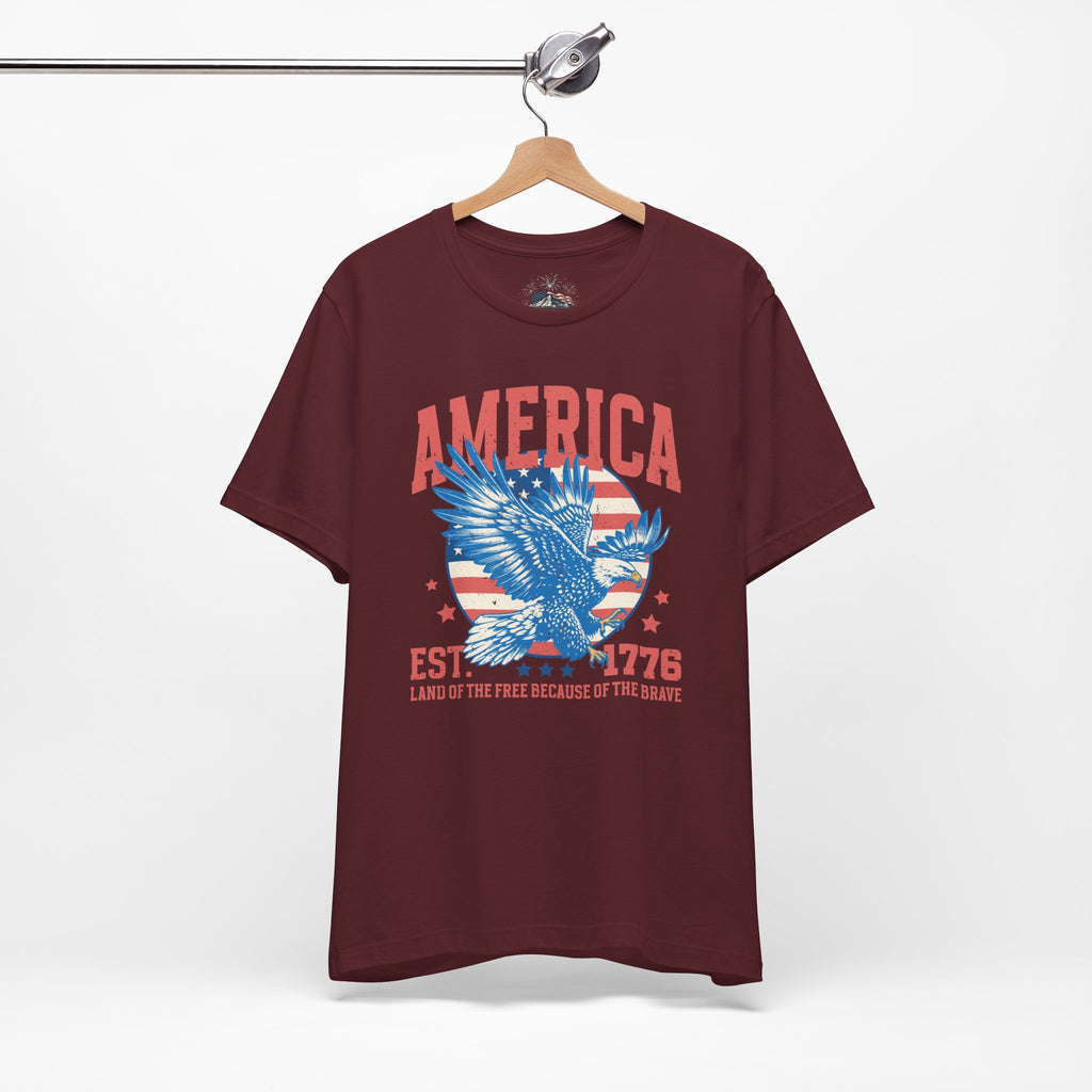 AMERICA Est. 1776 Unisex Graphic Tee | Land of the Free Eagle Shirt