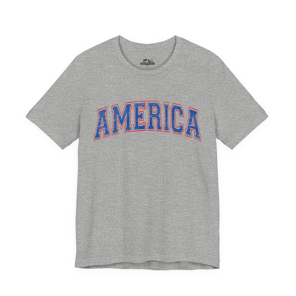 AMERICA Unisex Jersey Short Sleeve Tee - BLUE