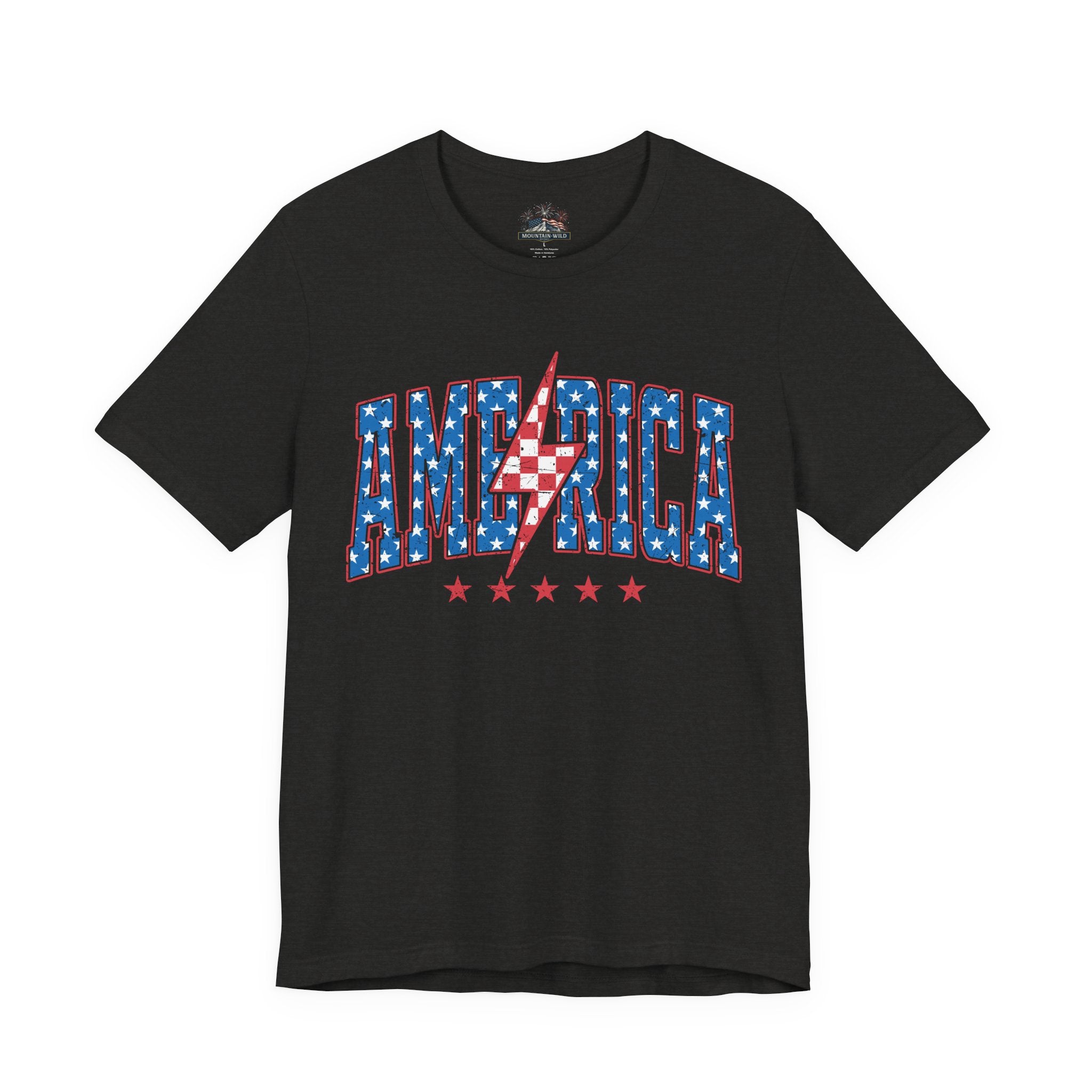 AMERICA Lightning Bolt Unisex Graphic Tee | Retro Racing Americana Shirt