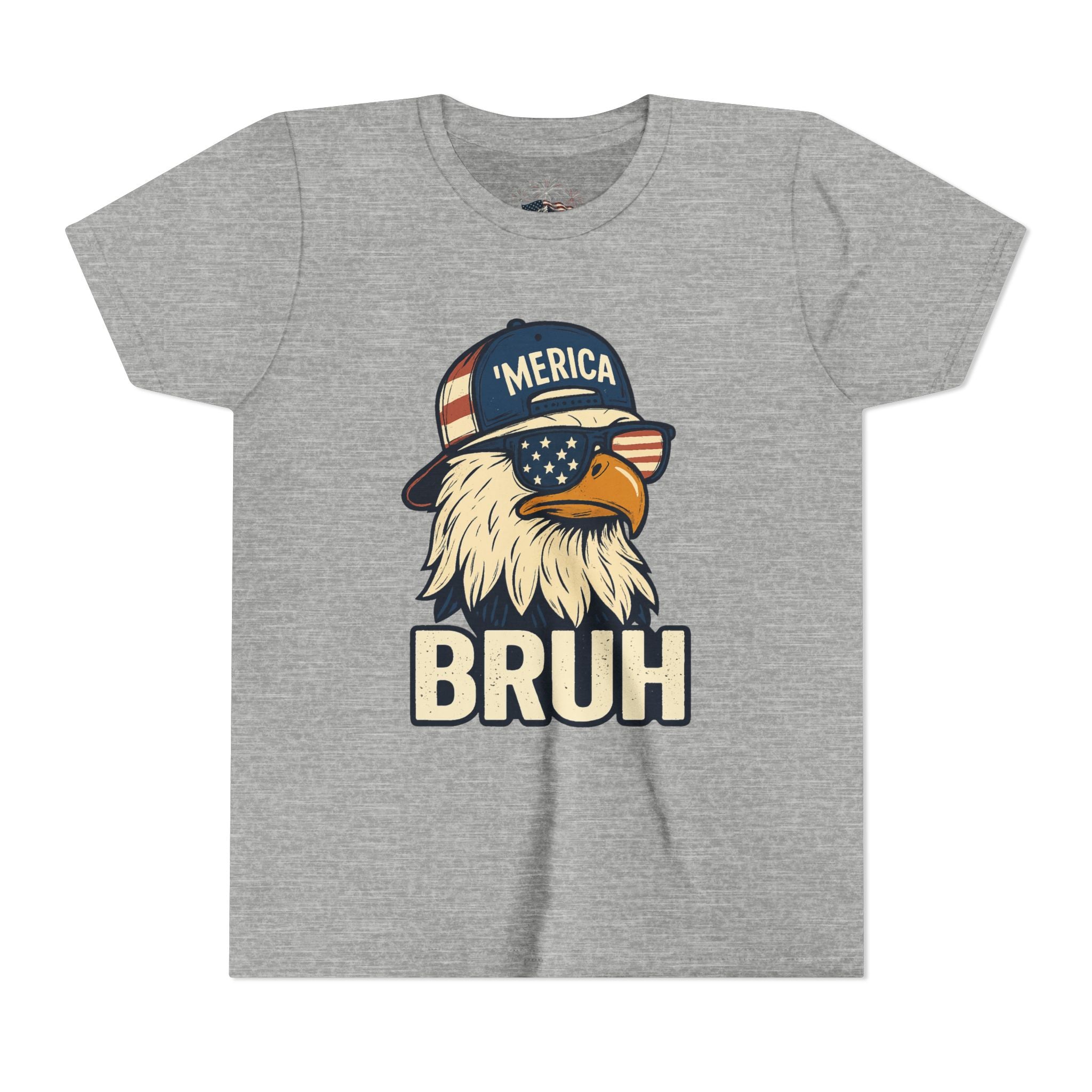 'MERICA BRUH Youth Graphic Tee | Funny Patriotic Eagle Shirt
