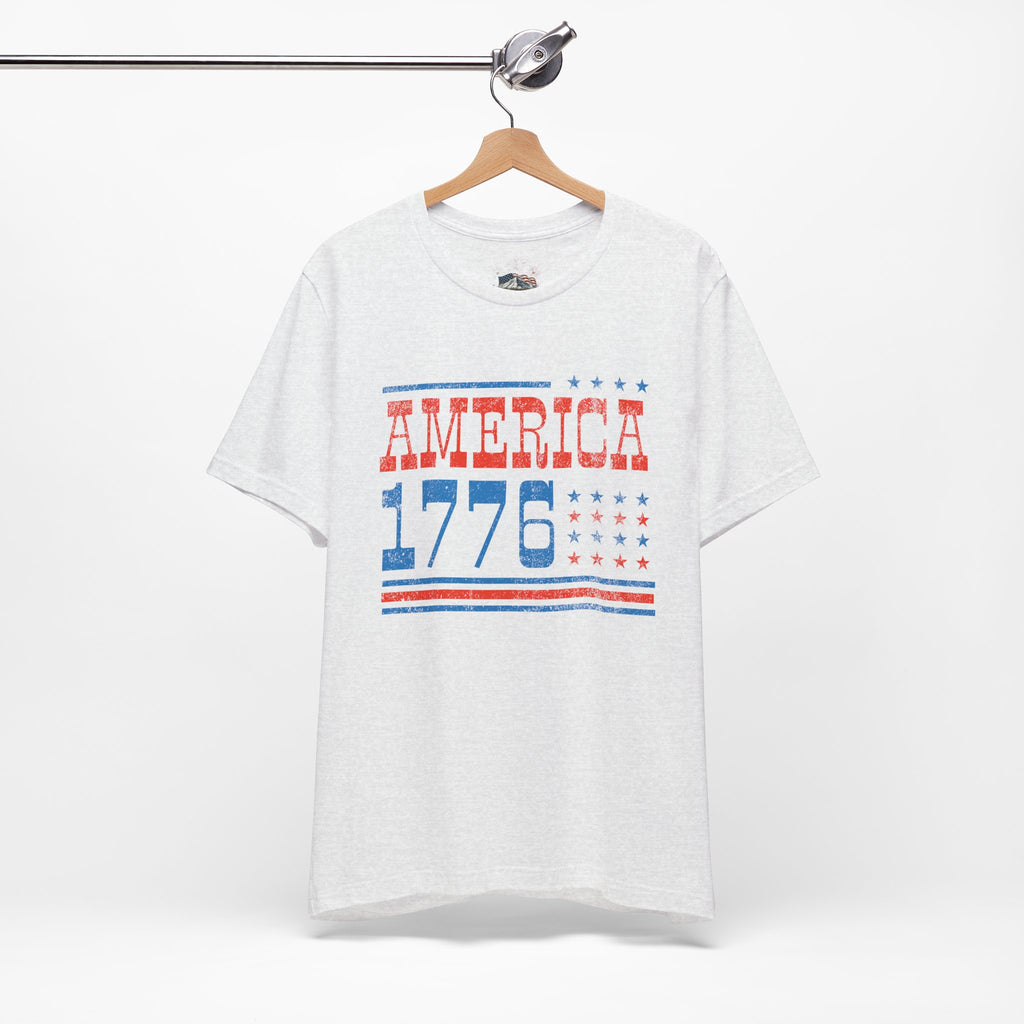 AMERICA 1776 Unisex Cotton Tee | Classic Patriotic Americana Shirt